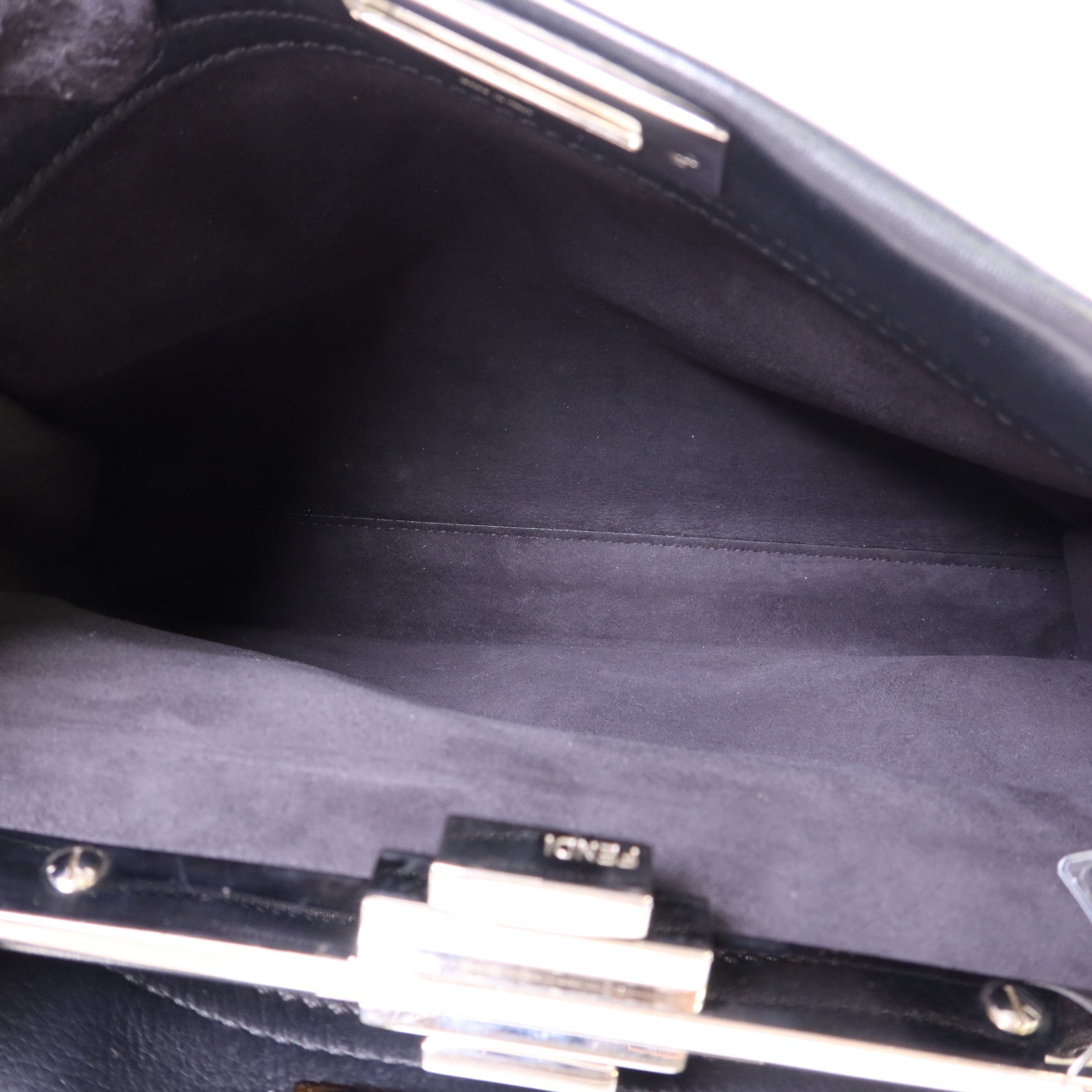 FENDI 蛇皮皮革/牛皮皮革Peekaboo Bag銀扣手挽肩背兩用袋