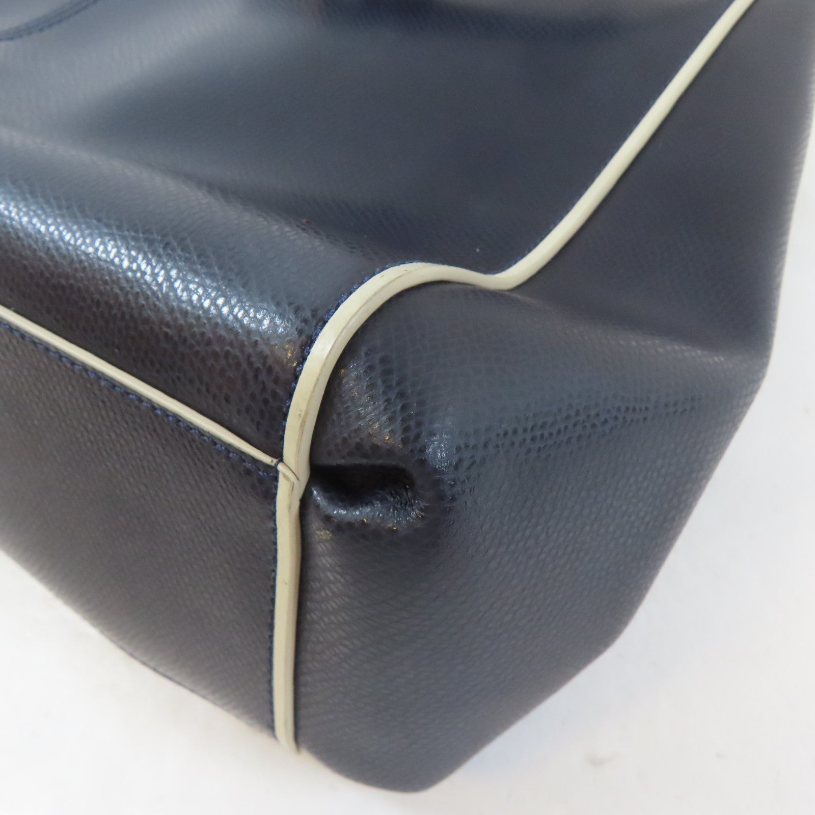 COACH 皮革2 Way Shoulder Bag金扣手挽肩背兩用袋深藍色