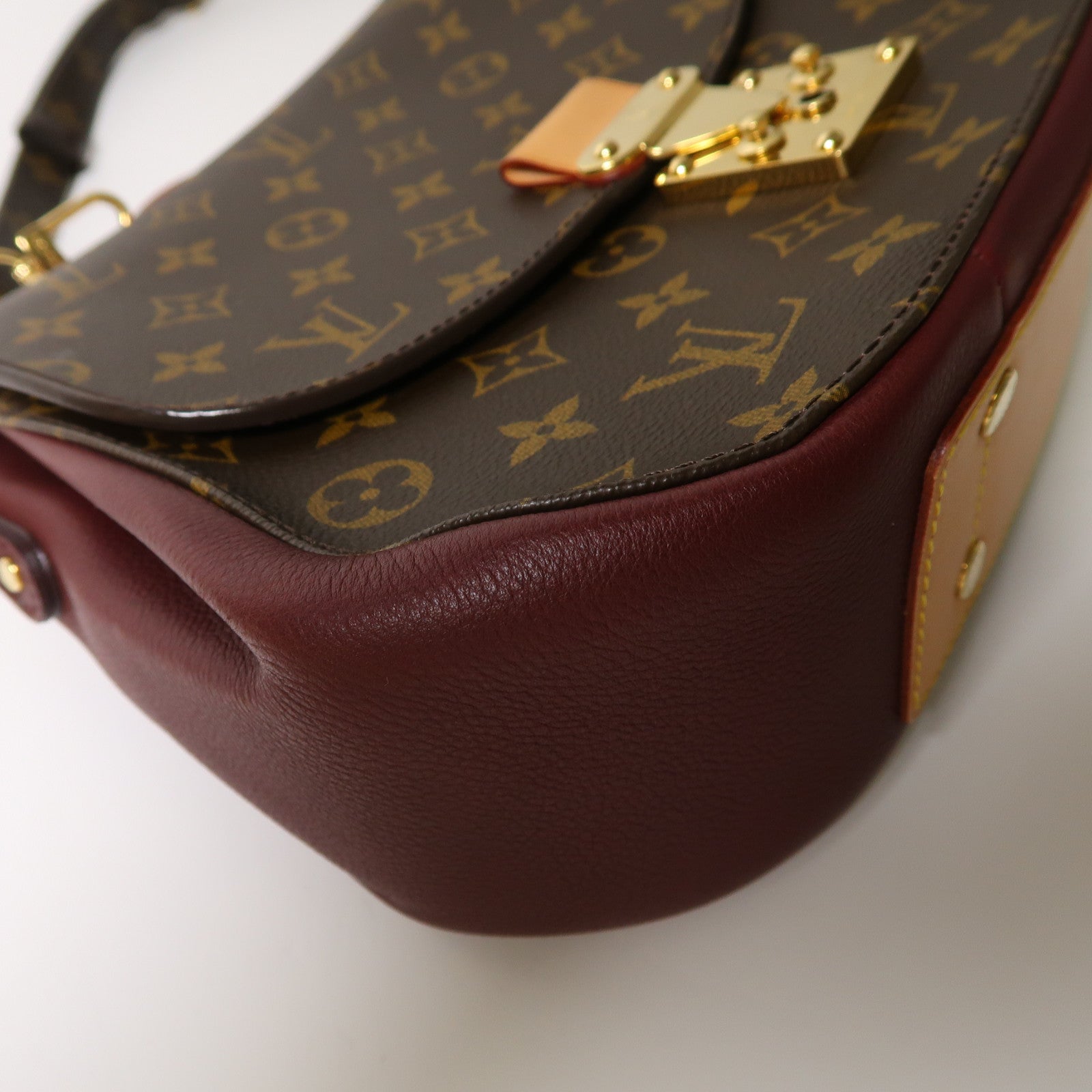 LOUIS VUITTON 【激減優惠】Monogram Eden MM金扣手挽肩背兩用袋啡色/酒紅色