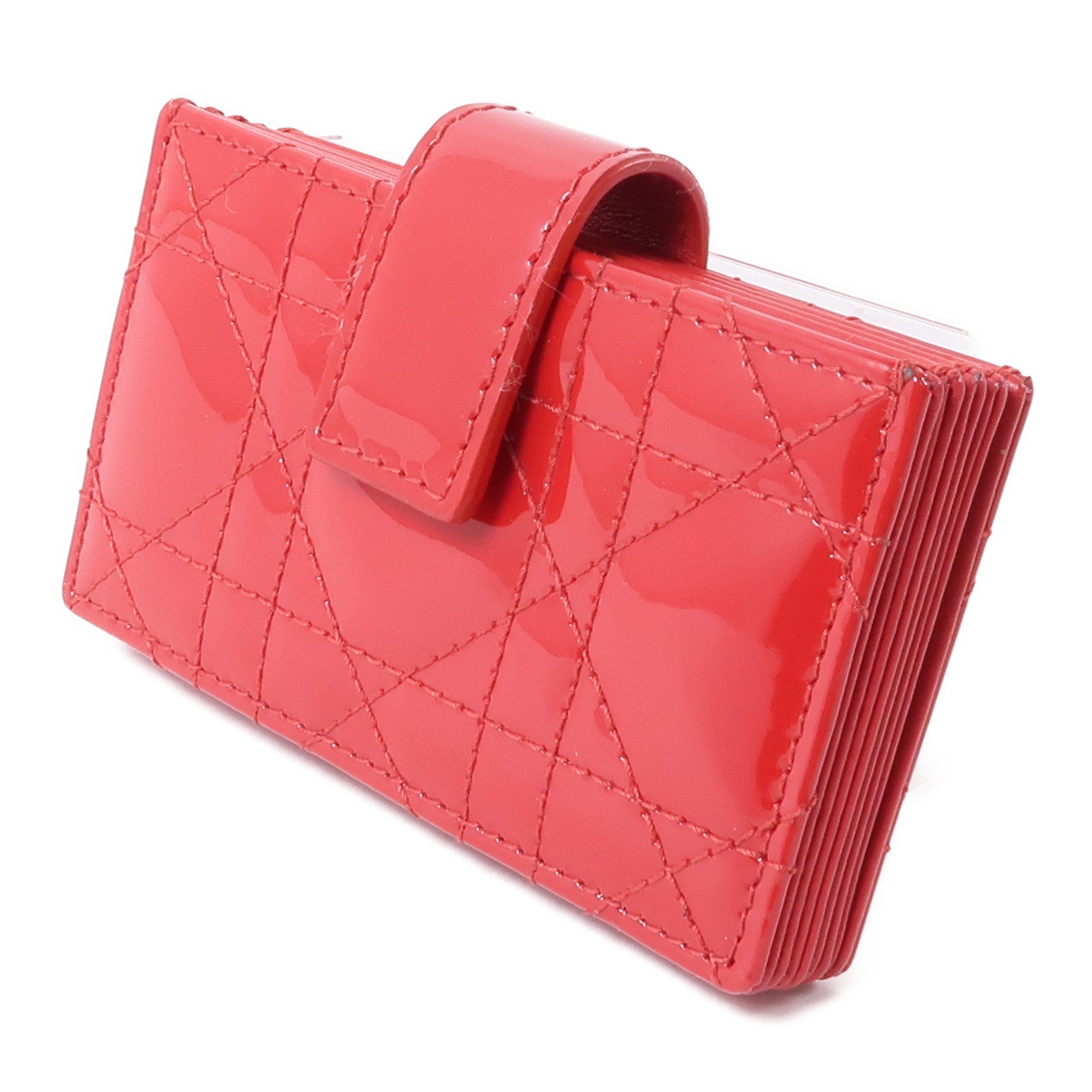 Dior 漆皮皮革Card Case金扣卡片套紅色