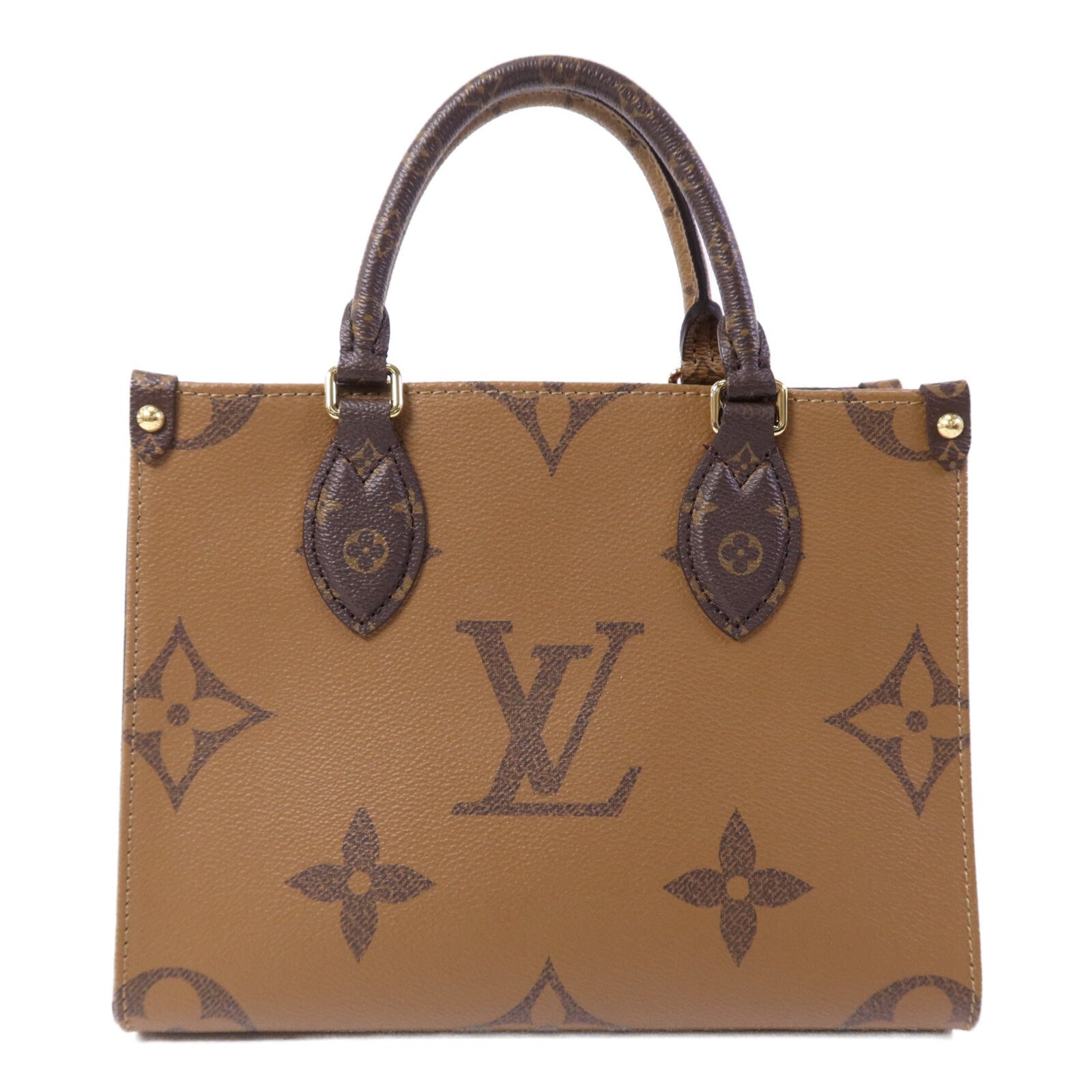 LOUIS VUITTON Monogram Giant On The Go PM金扣手挽肩背兩用袋
