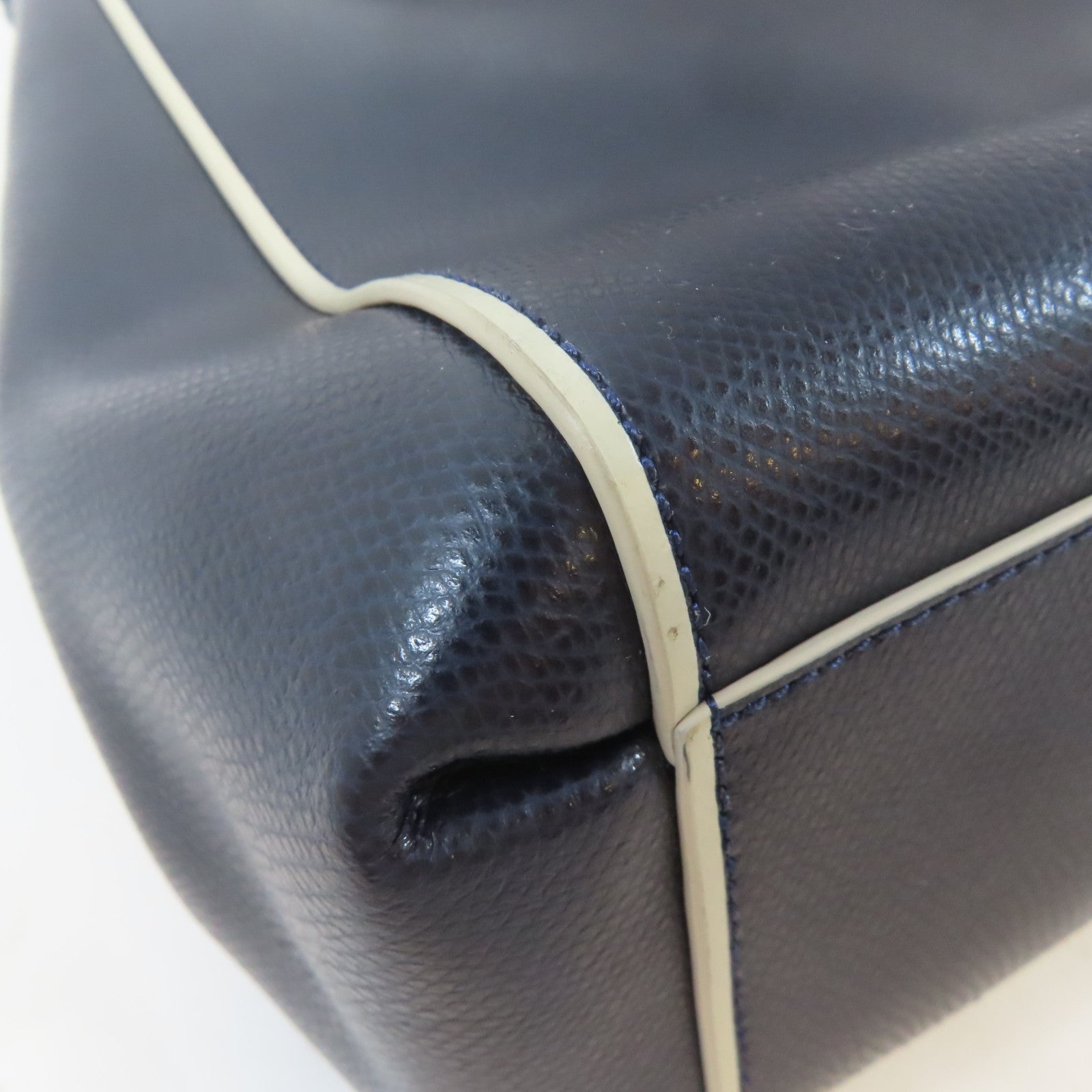 COACH 皮革2 Way Shoulder Bag金扣手挽肩背兩用袋深藍色