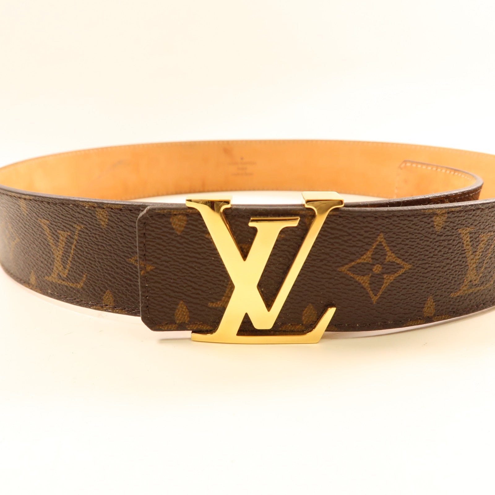 LOUIS VUITTON Monogram Initiales Belt金扣皮帶