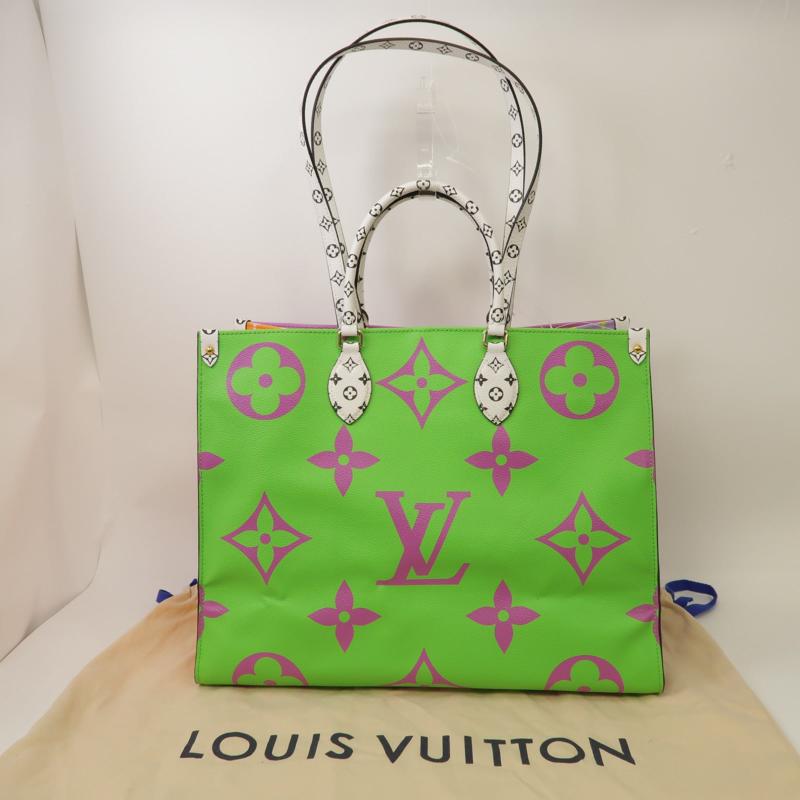 LOUIS VUITTON Monogram Giant On The Go GM金扣手挽肩背兩用袋彩色