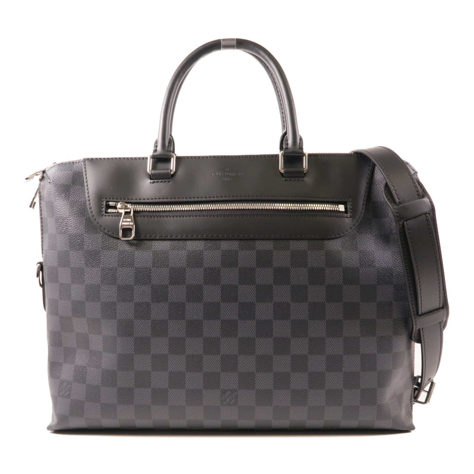 LOUIS VUITTON Damier Graphite Porte-Documents Jour銀扣手挽肩背兩用袋