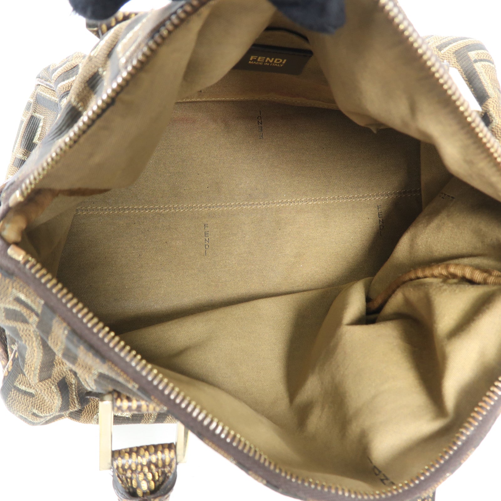 FENDI 帆布Shoulder Bag金扣肩背袋