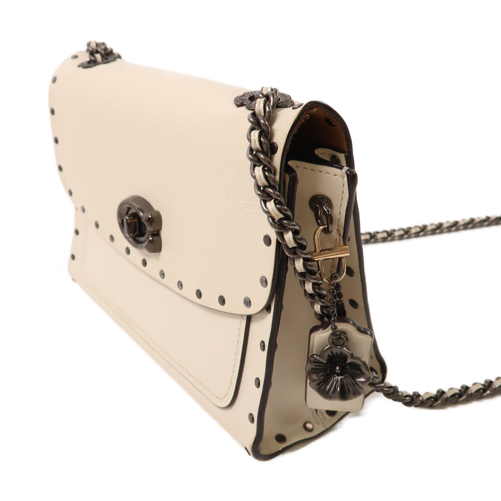 COACH 牛皮皮革Shoulder Bag肩背袋白色