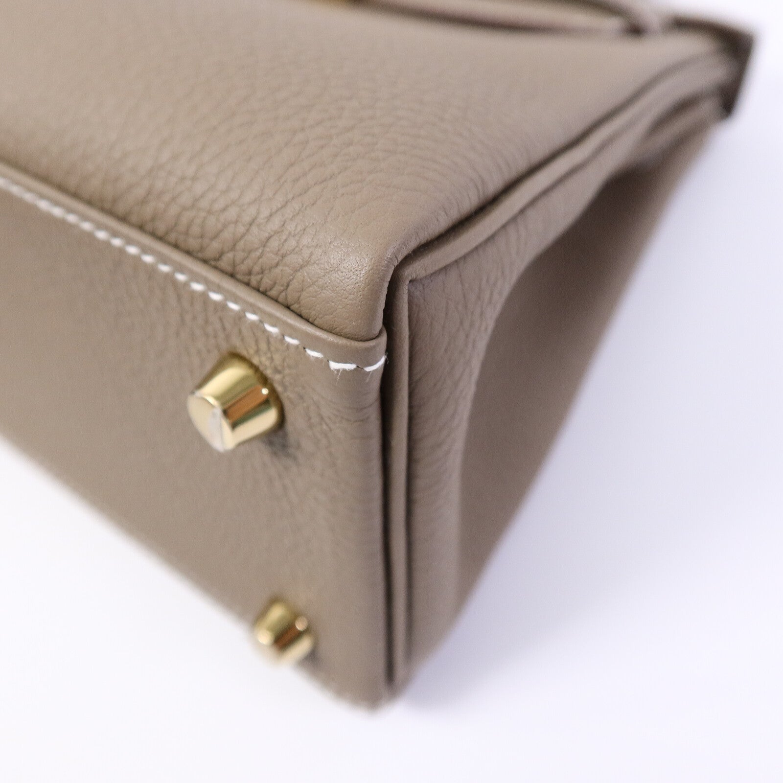 HERMES Togo皮革Kelly 25手挽肩背兩用袋Etoupe