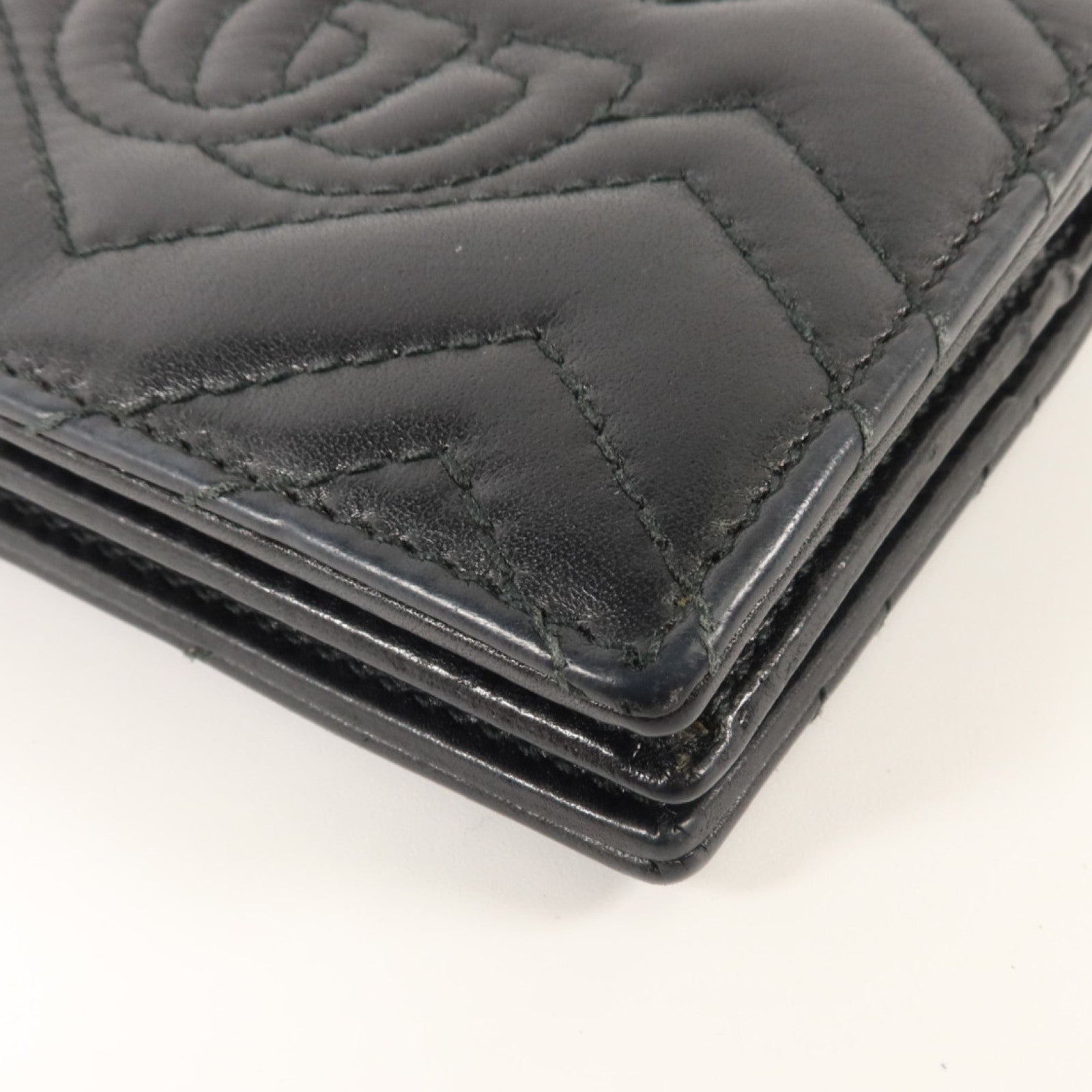 GUCCI 牛皮皮革GG Marmont Card Case Wallet金扣錢包