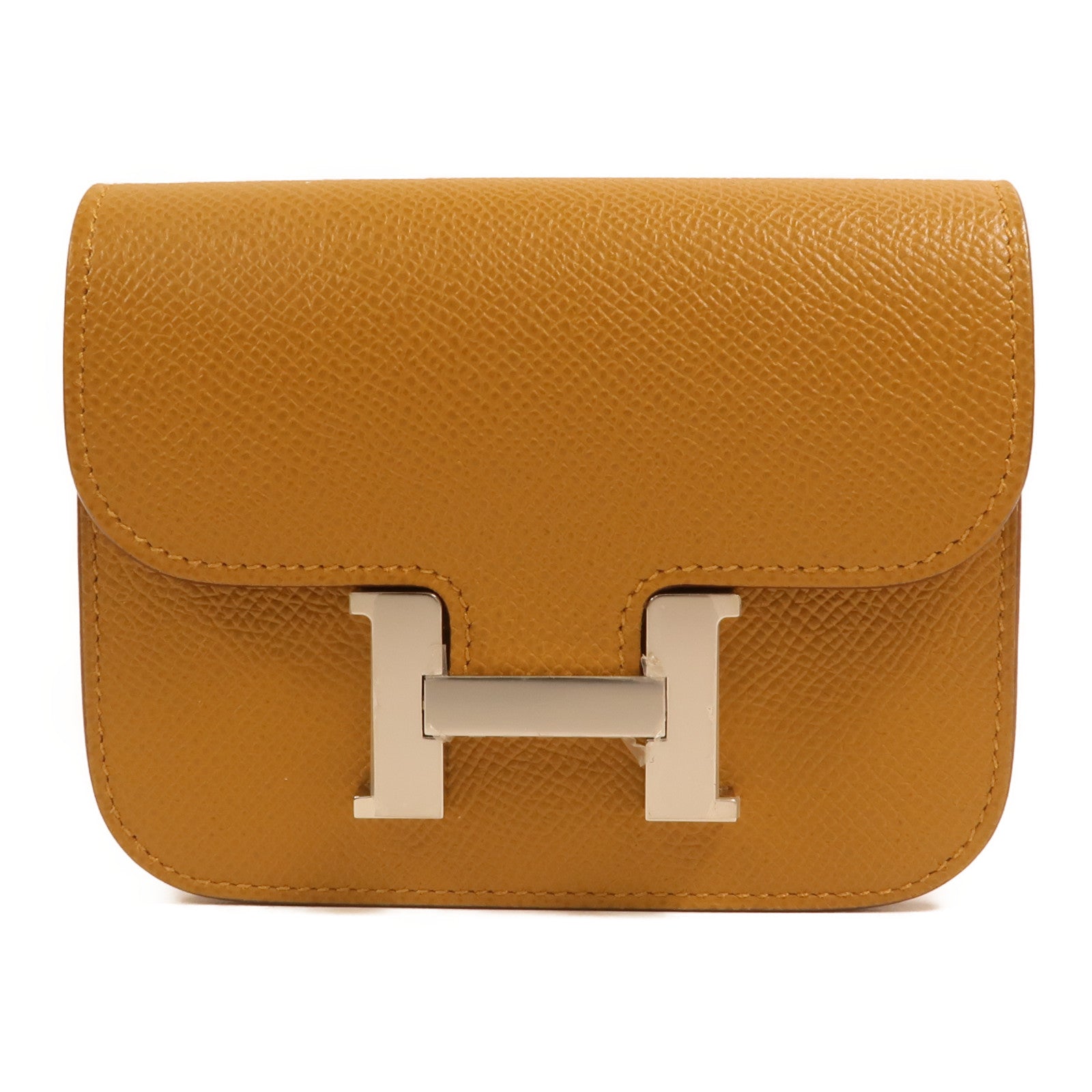 HERMES Epsom皮革Constance Slim Wallet銀扣錢包Chai