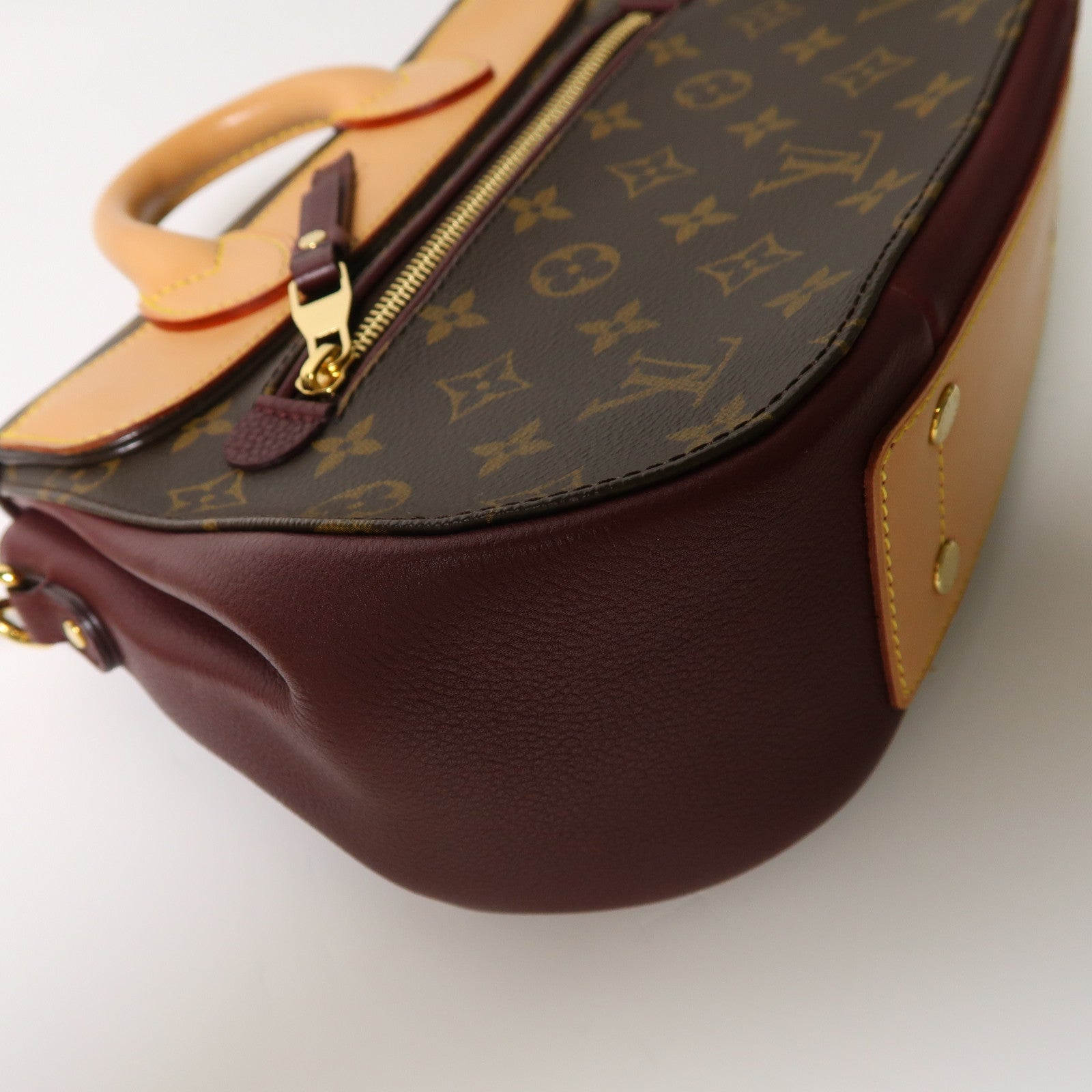 LOUIS VUITTON 【激減優惠】Monogram Eden MM金扣手挽肩背兩用袋啡色/酒紅色