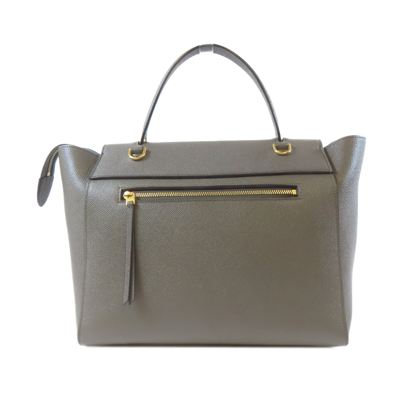 CELINE 牛皮皮革Belt Bag金扣手挽肩背兩用袋灰色