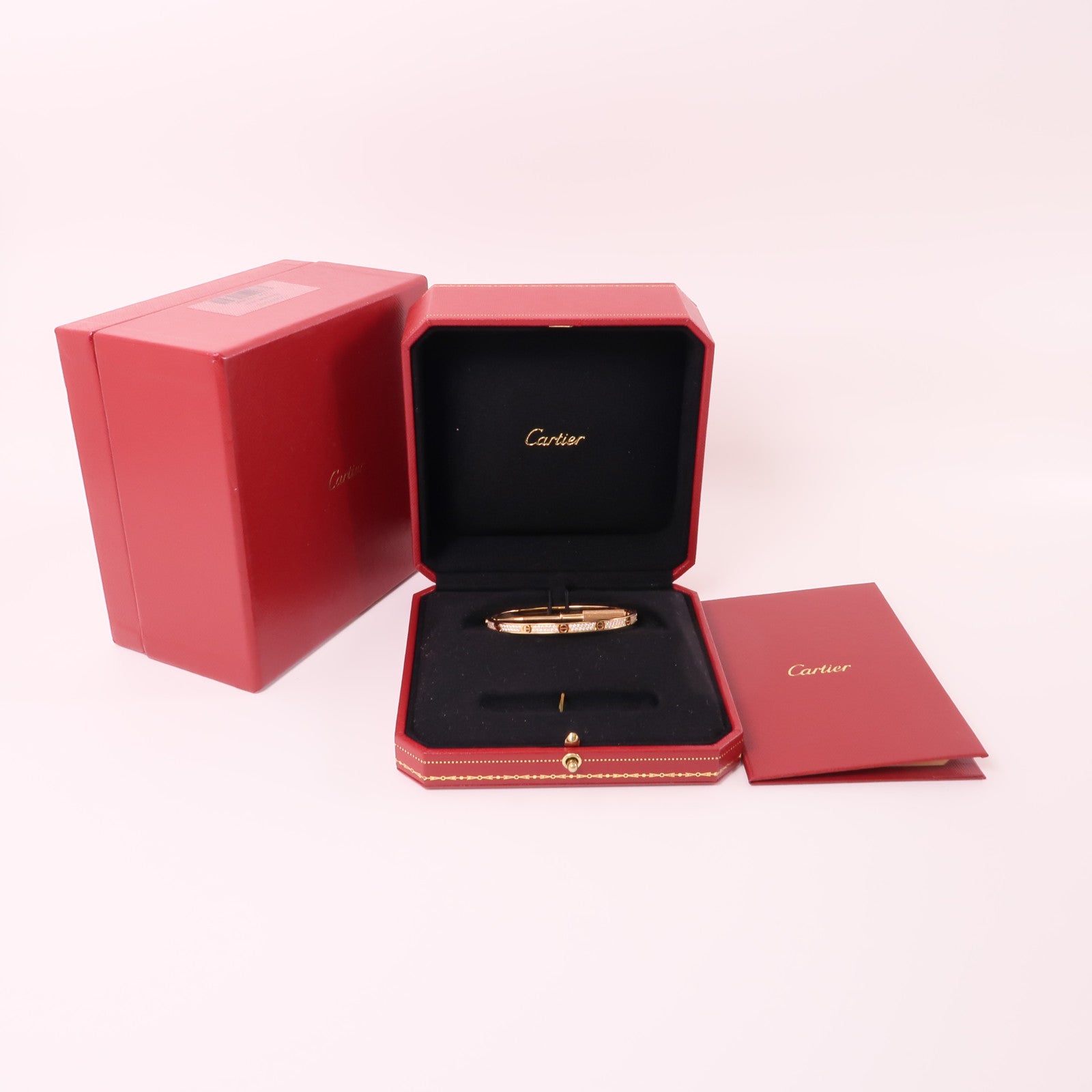 CARTIER 18K玫瑰金Love Bracelet Small Model鑽石手鐲