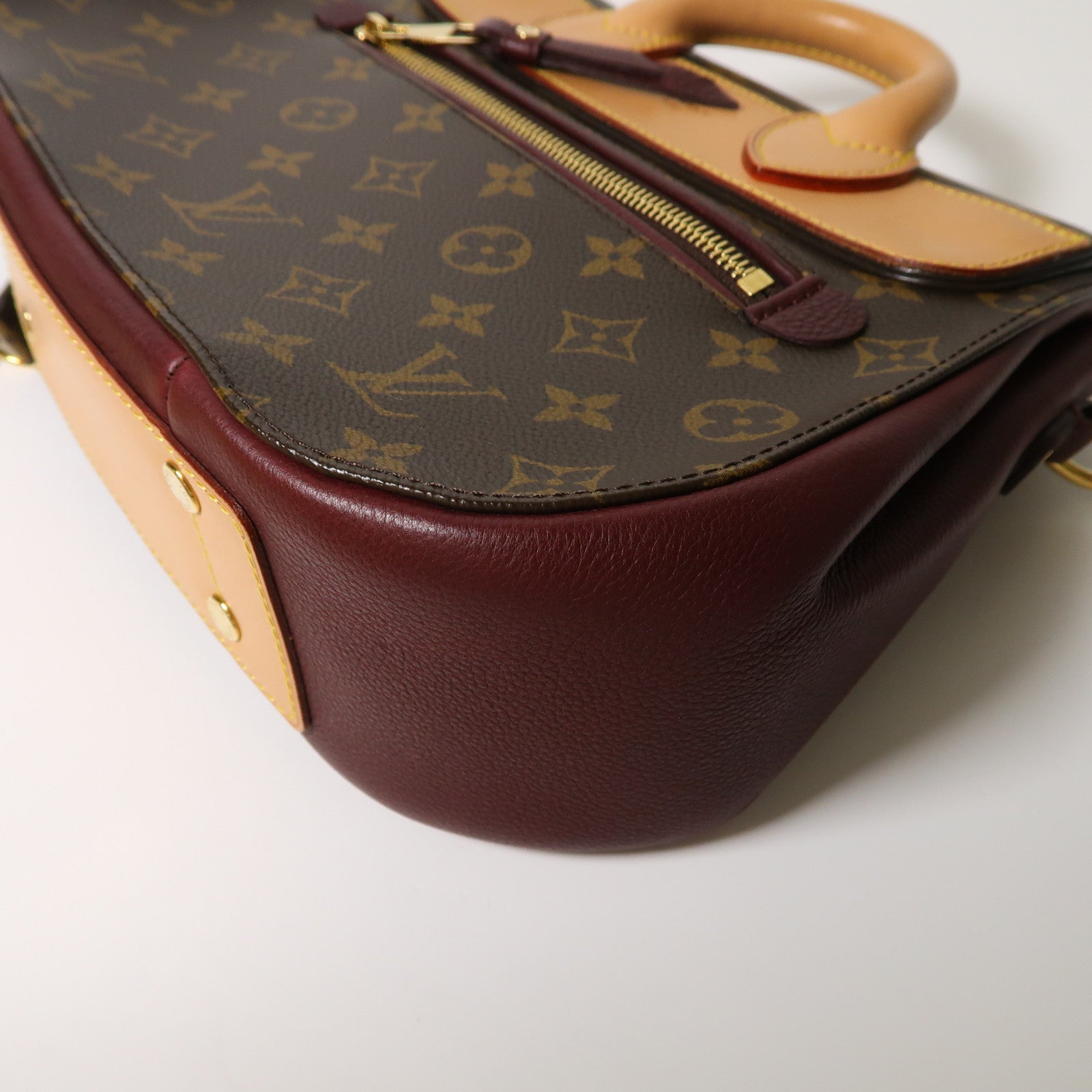 LOUIS VUITTON 【激減優惠】Monogram Eden MM金扣手挽肩背兩用袋啡色/酒紅色