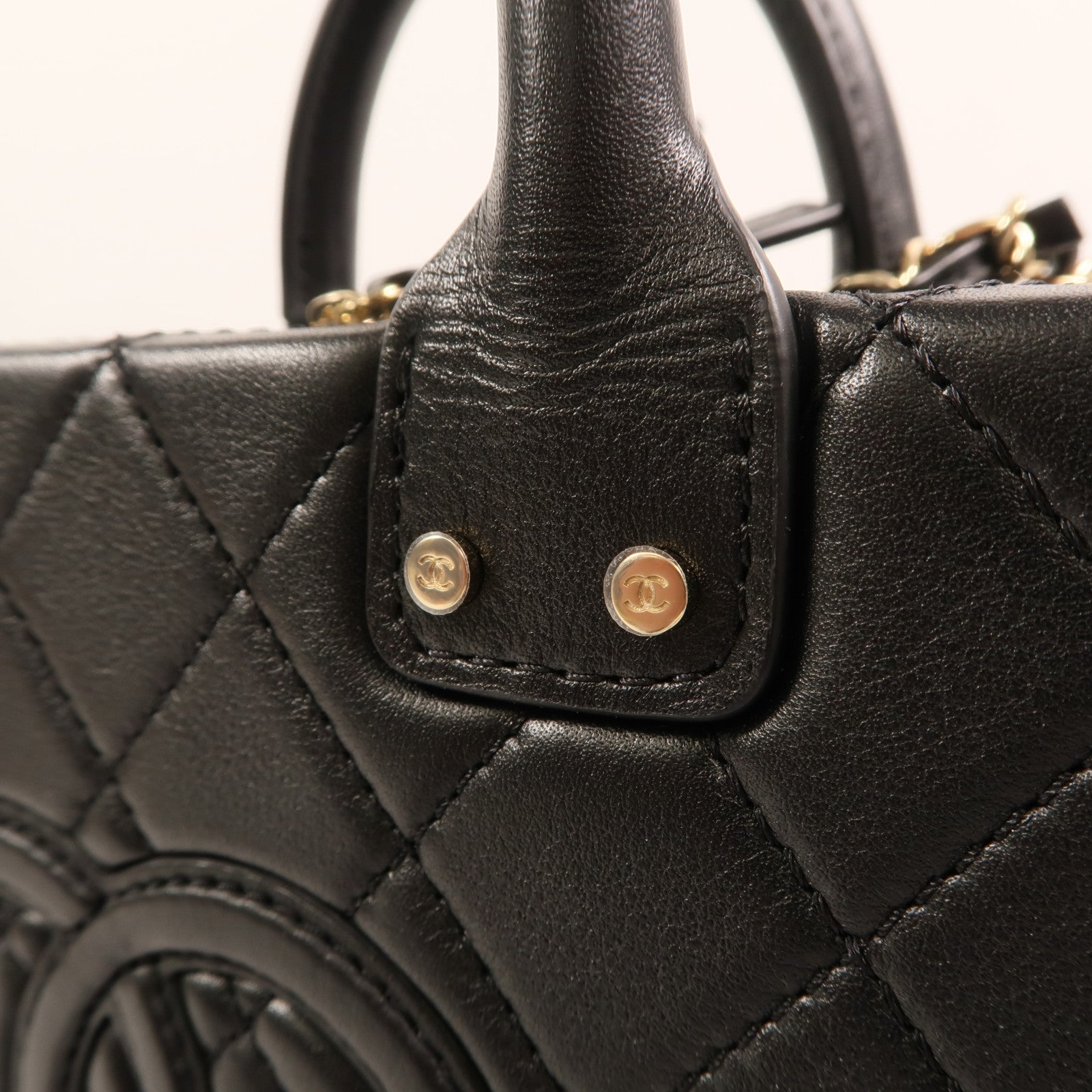 CHANEL 【激減優惠】牛皮皮革Chain Shoulder金扣手挽肩背兩用袋