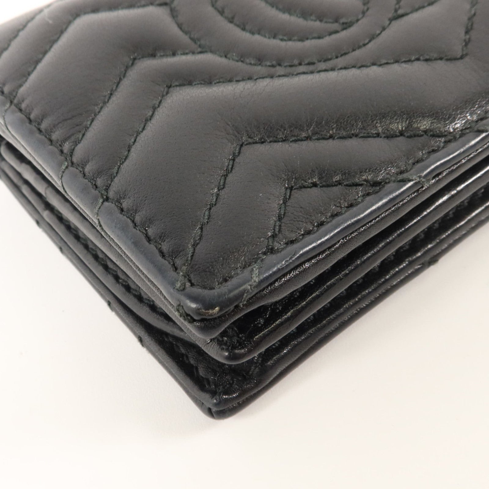 GUCCI 牛皮皮革GG Marmont Card Case Wallet金扣錢包