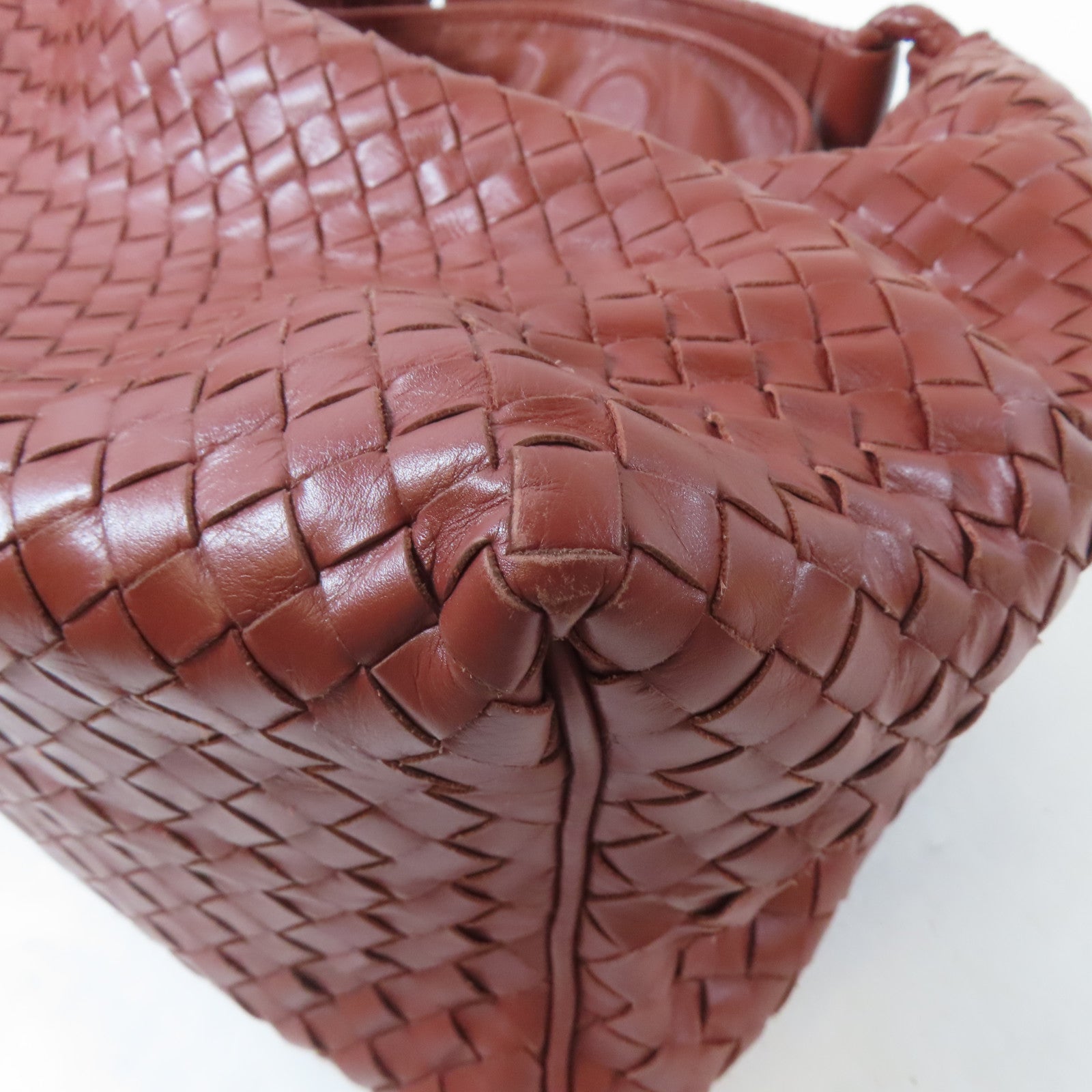 BOTTEGA VENETA 羊皮皮革Shoulder Bag銀扣肩背袋啡色