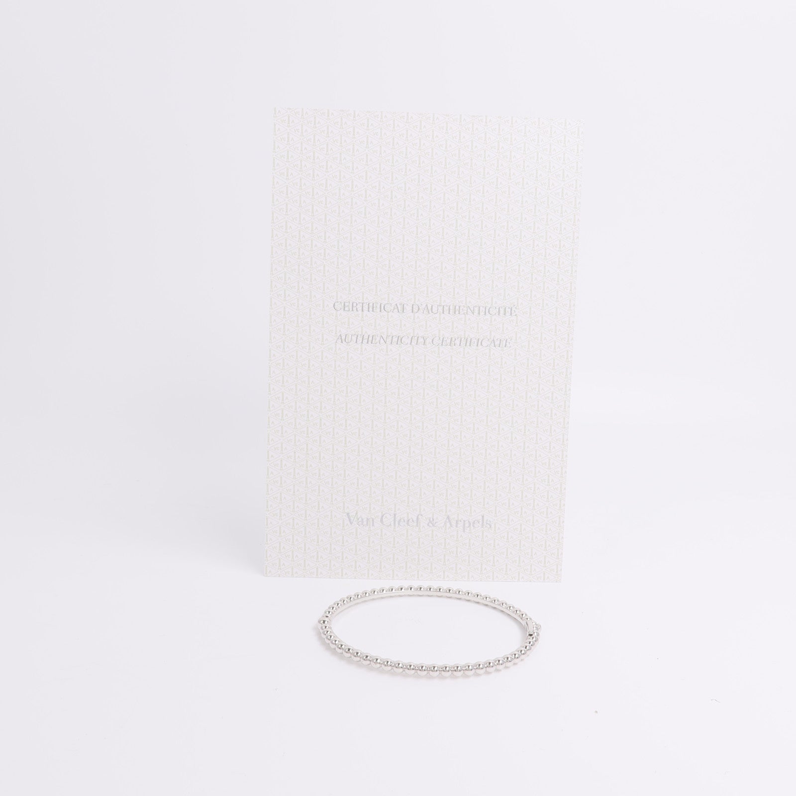 Van Cleef & Arpels 18K白金Perlee Pearls Bangle手鐲
