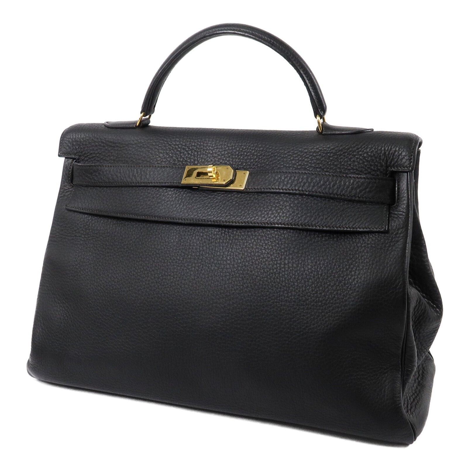 HERMES Togo皮革Kelly40手挽肩背兩用袋Noir