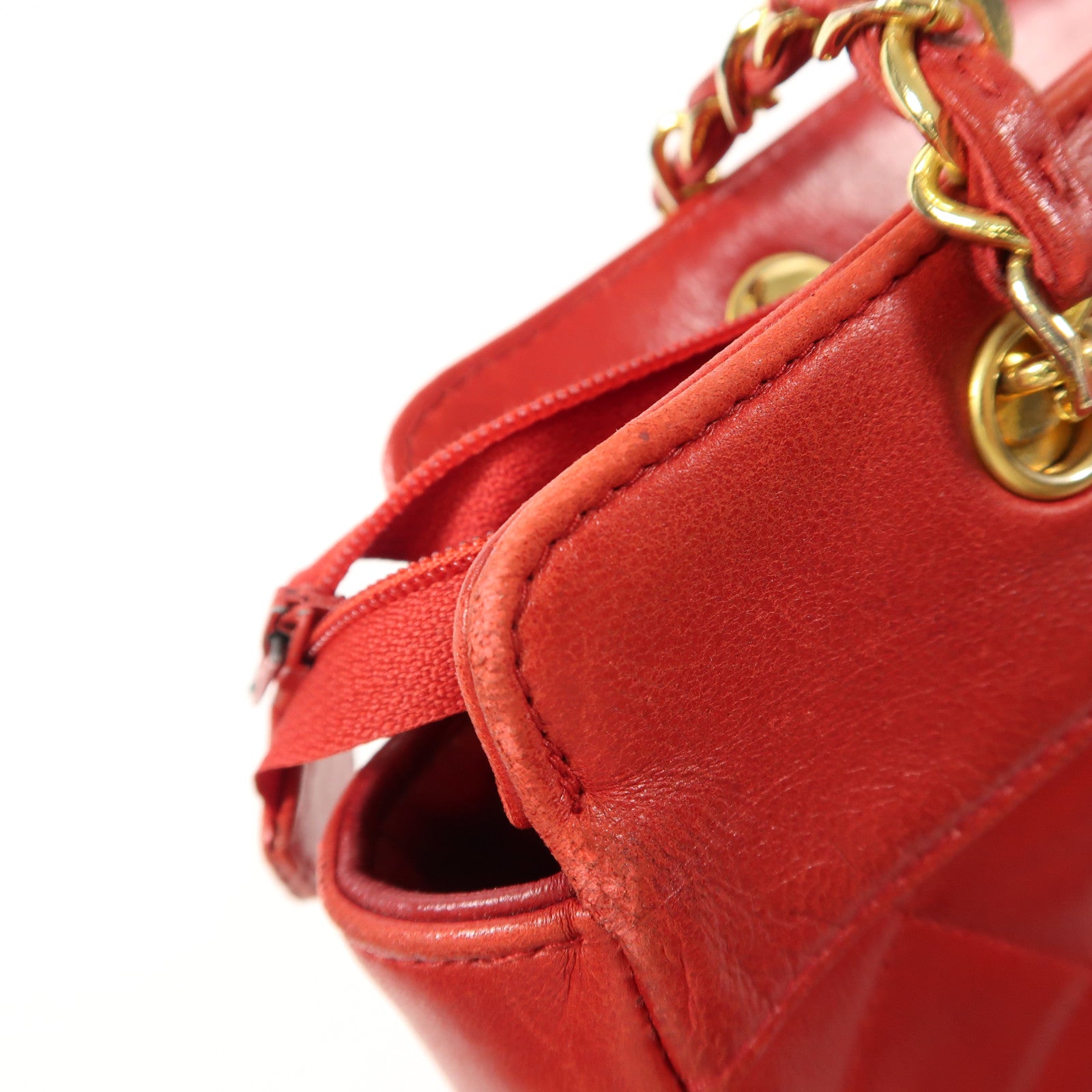 CHANEL 皮革Vintage Chain Shoulder金扣鏈帶肩背袋