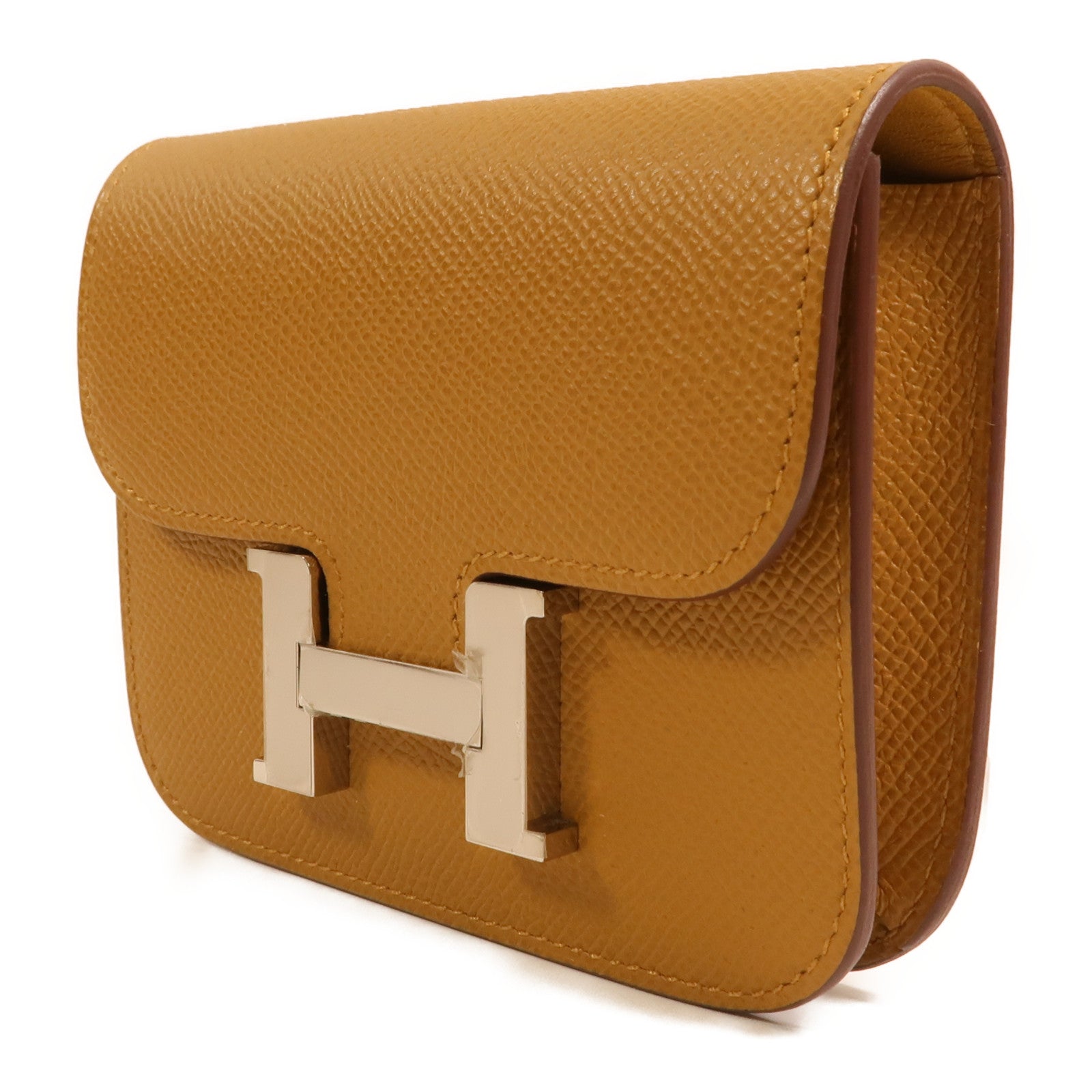 HERMES Epsom皮革Constance Slim Wallet銀扣錢包Chai