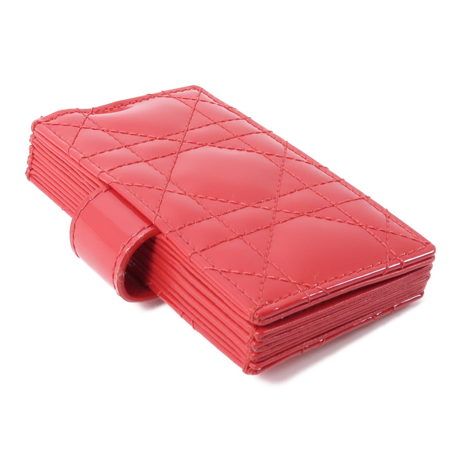 Dior 漆皮皮革Card Case金扣卡片套紅色