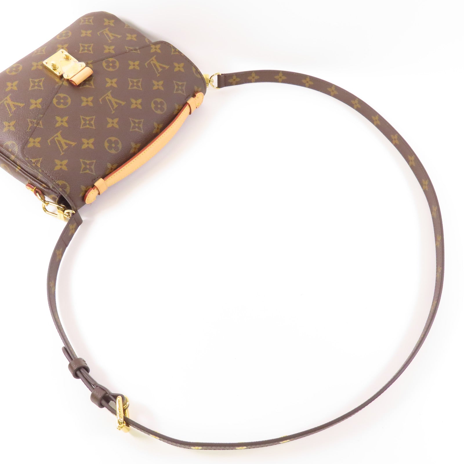 LOUIS VUITTON Monogram Pochette Metis MM金扣手挽肩背兩用袋棕色