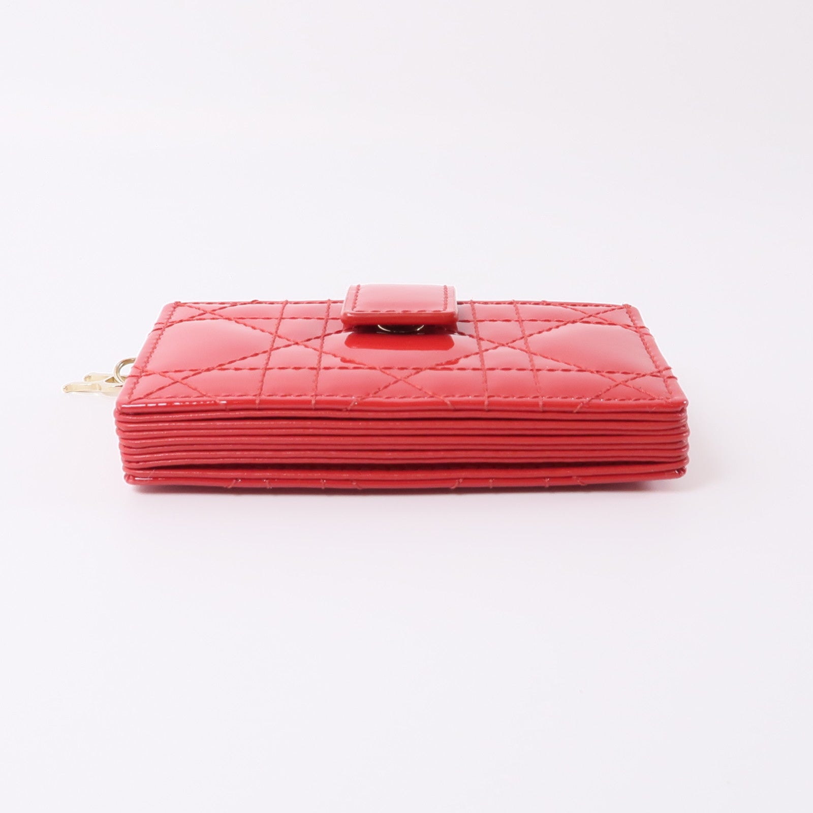 Dior 漆皮皮革Card Case金扣卡片套紅色