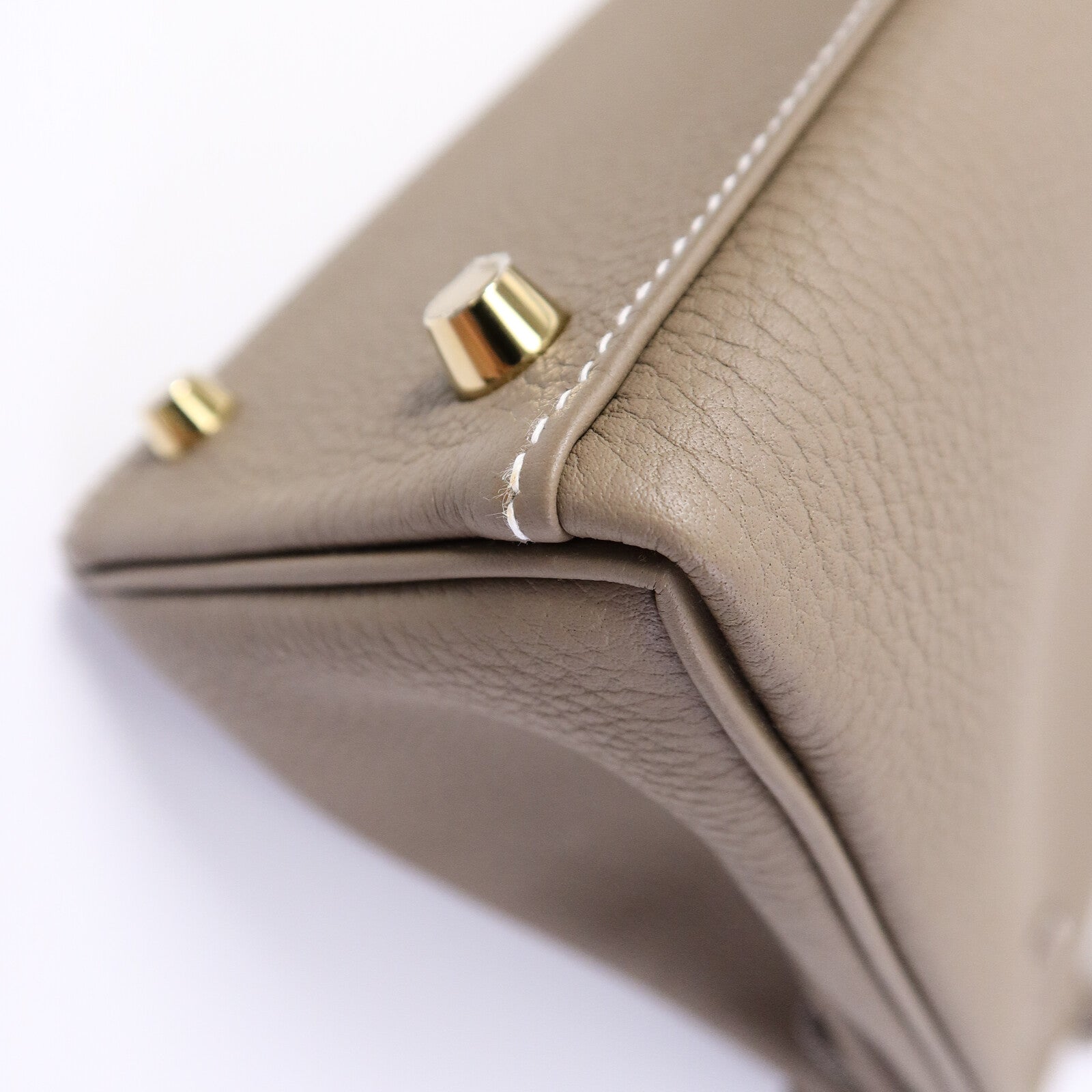 HERMES Togo皮革Kelly 25手挽肩背兩用袋Etoupe