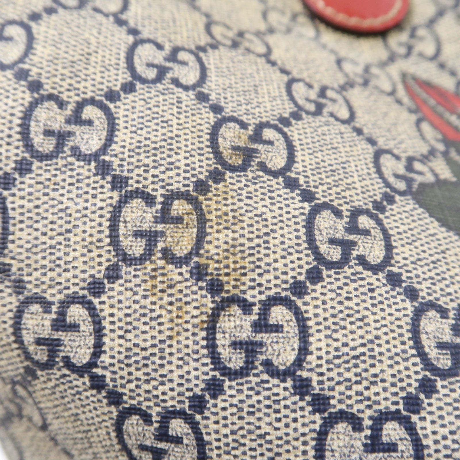 GUCCI 塗層帆布Hand Bag金扣手挽袋啡色/紅色