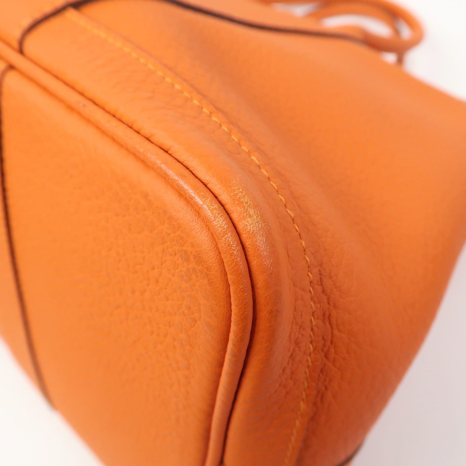 HERMES Negonda皮革Garden Party PM銀扣手挽袋火焰橘色