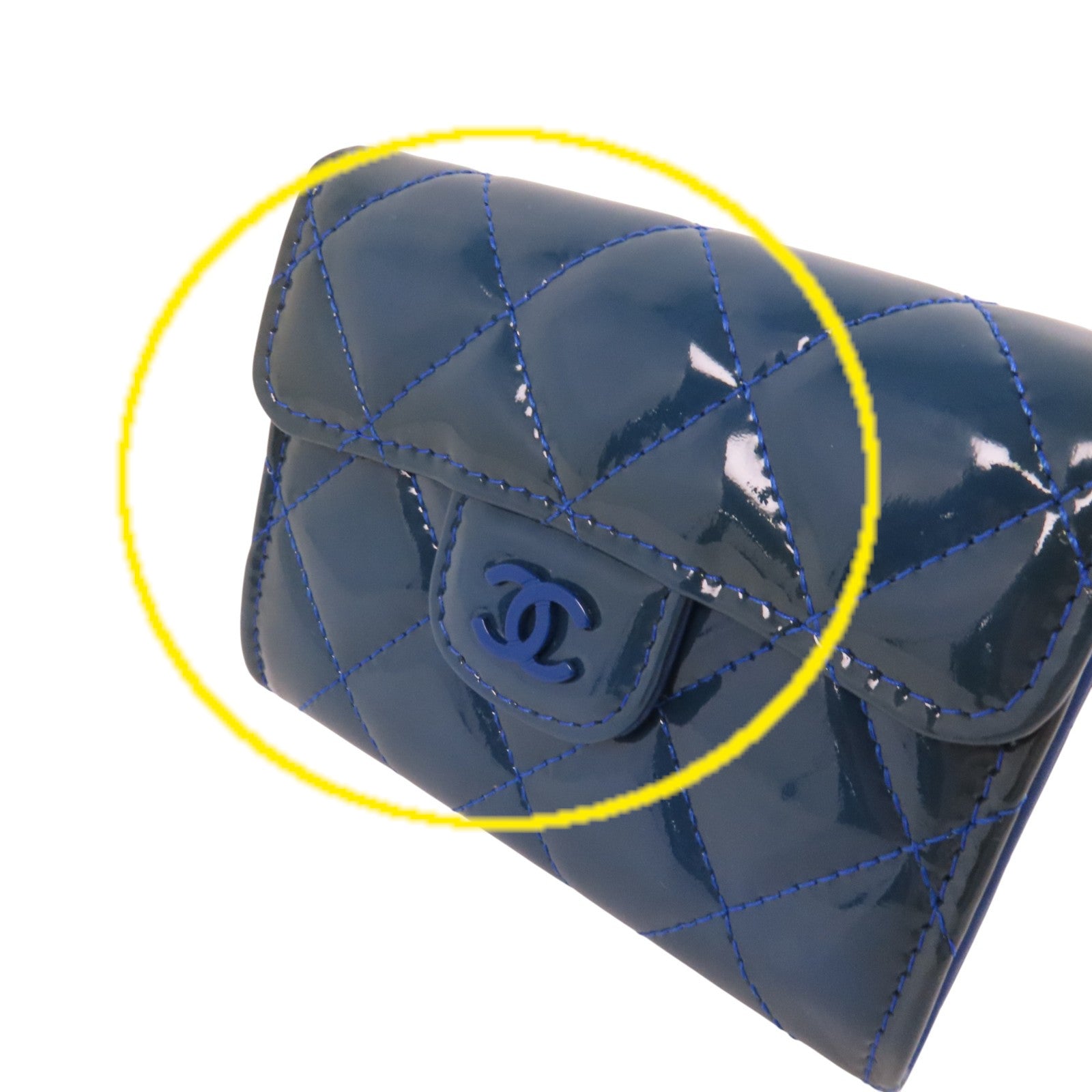 CHANEL 漆皮皮革Coin Case銀扣零錢包