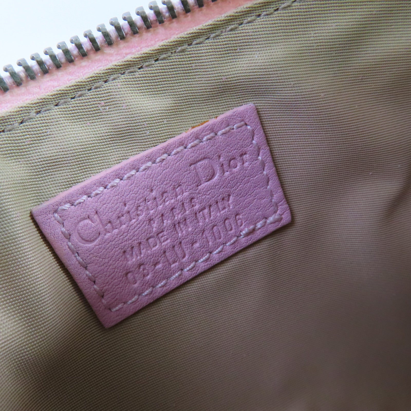 Dior Oblique帆布Pouch手拿包啡色/粉紅色