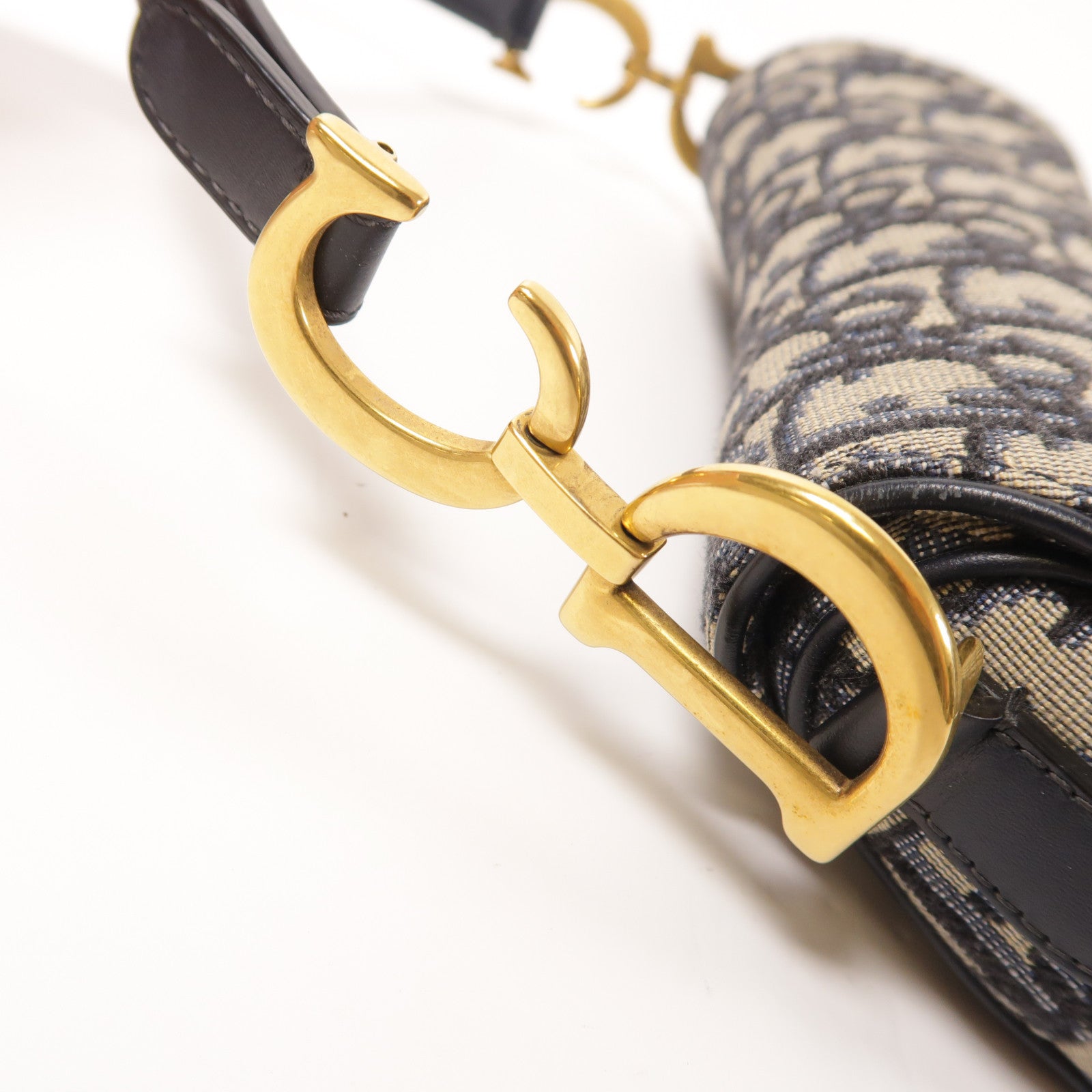 Dior CD GHW Mini Saddle Shoulder Bag Canvas M0447 Blue