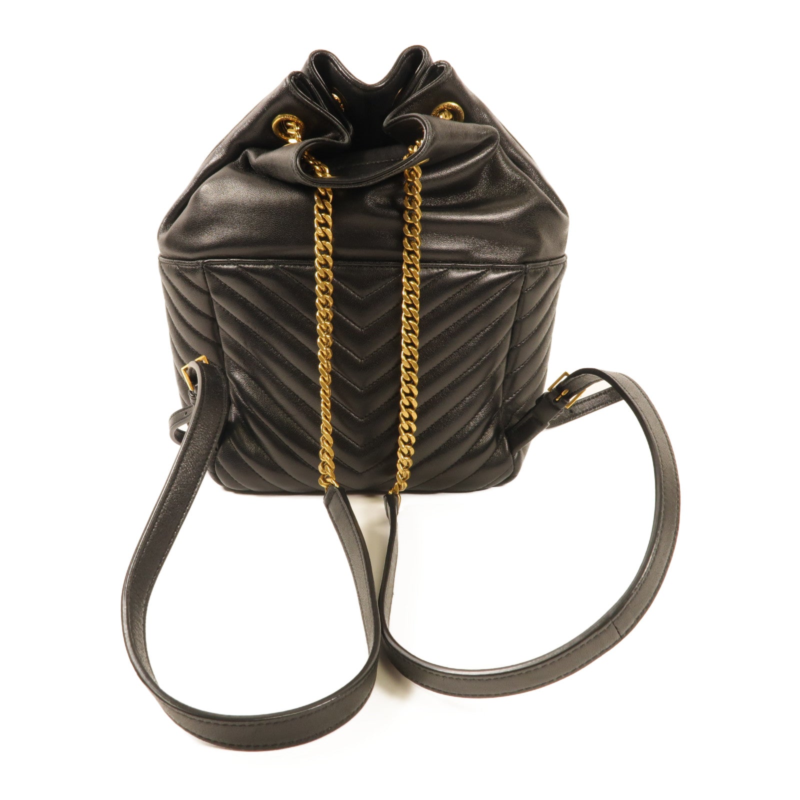 SAINT LAURENT 【激減優惠】羊皮皮革Joe Backpack金扣肩背袋黑色