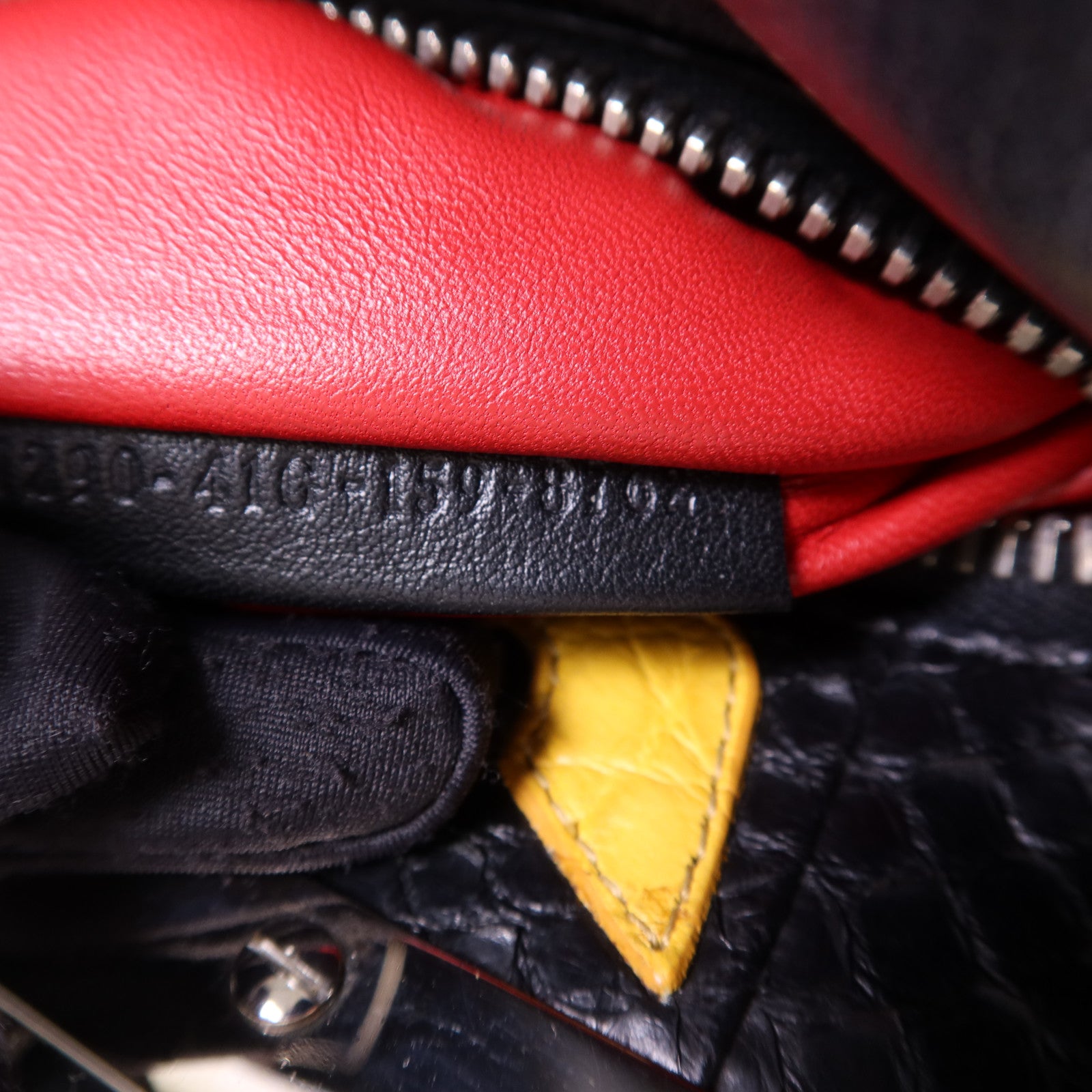 FENDI 蛇皮皮革/牛皮皮革Peekaboo Bag銀扣手挽肩背兩用袋