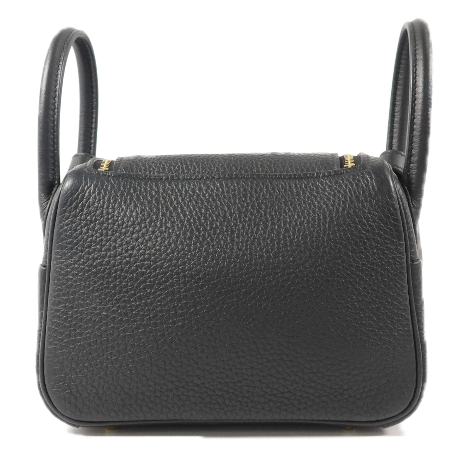 HERMES Clemence皮革Mini Lindy手挽肩背兩用袋Noir