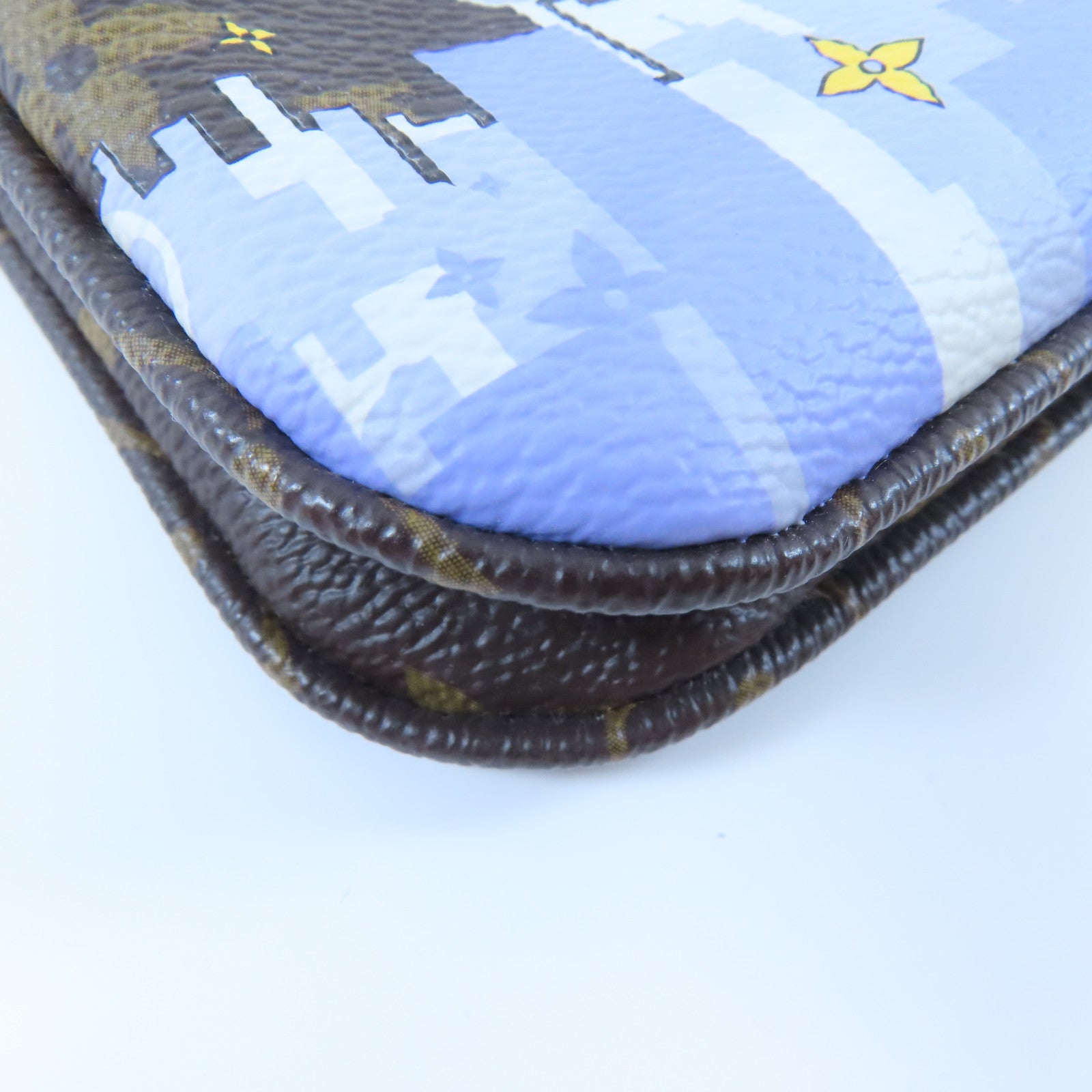 LOUIS VUITTON Monogram Pochette Double Zip金扣鏈帶肩背袋啡色