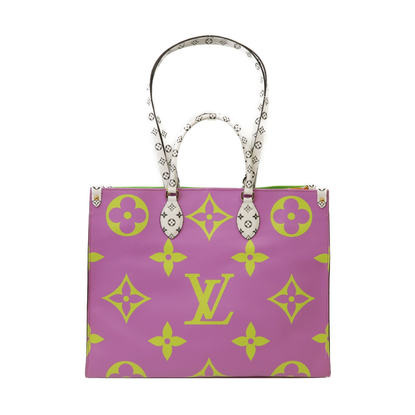 LOUIS VUITTON Monogram Giant On The Go GM金扣手挽肩背兩用袋彩色