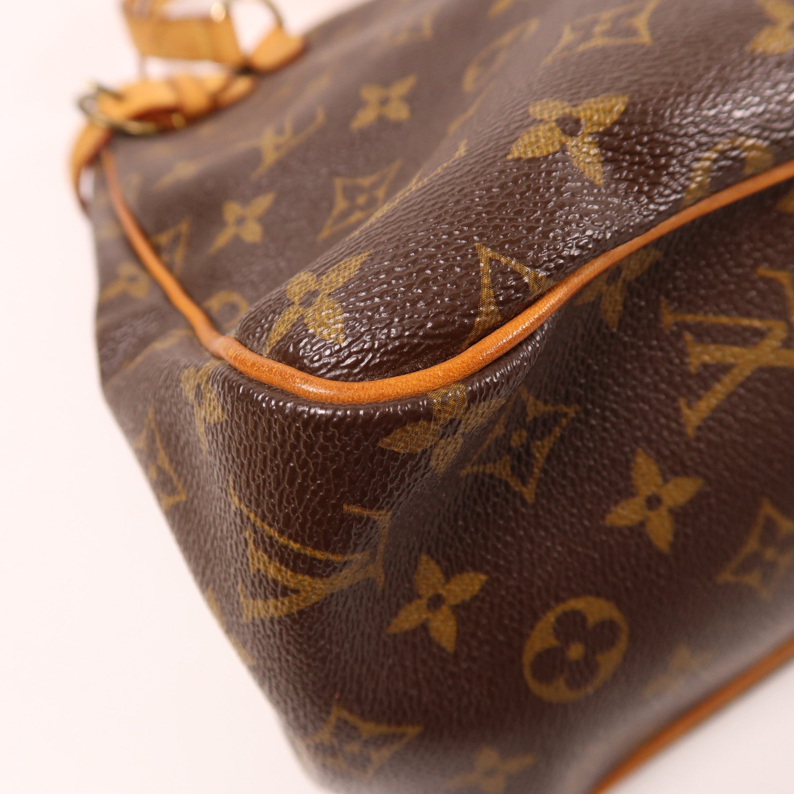 LOUIS VUITTON Monogram Batignolles金扣肩背袋棕色
