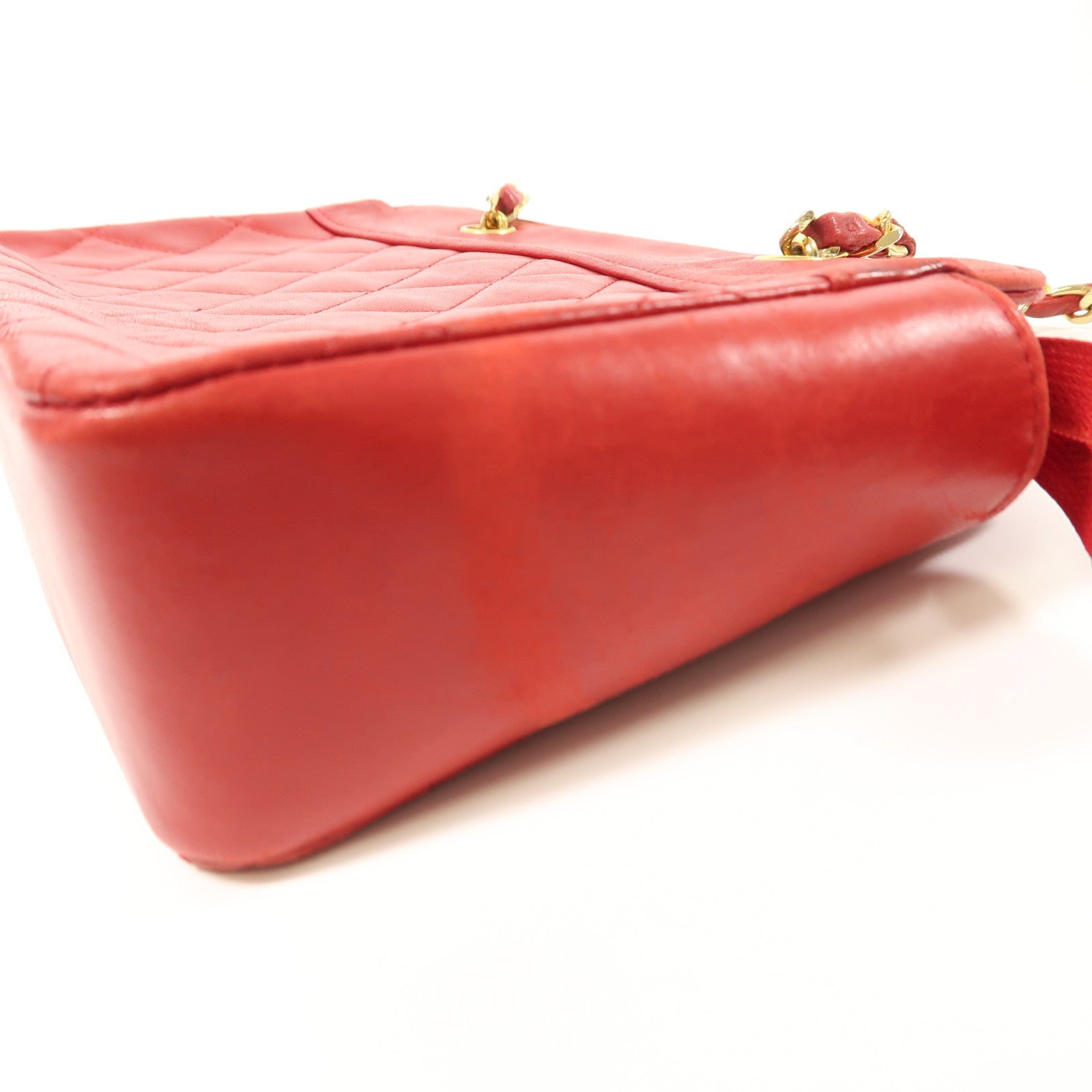 CHANEL 皮革Vintage Chain Shoulder金扣鏈帶肩背袋