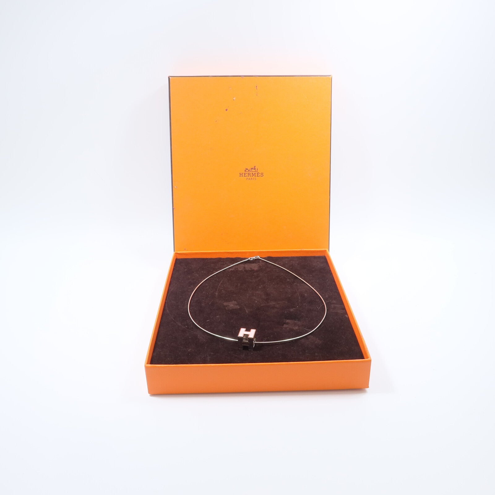 HERMES 金屬Cage D'h Pendant項鍊