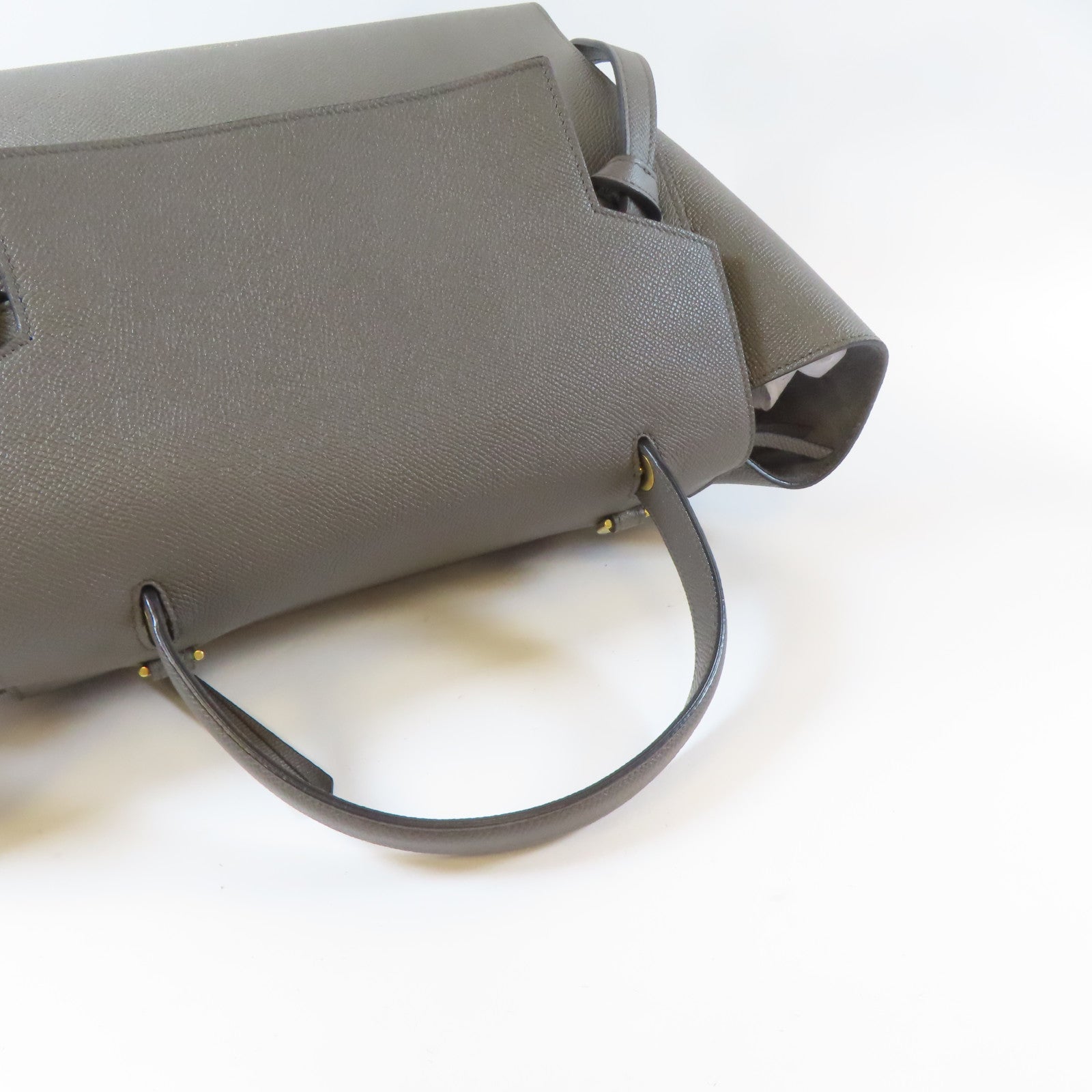 CELINE 牛皮皮革Belt Bag金扣手挽肩背兩用袋灰色
