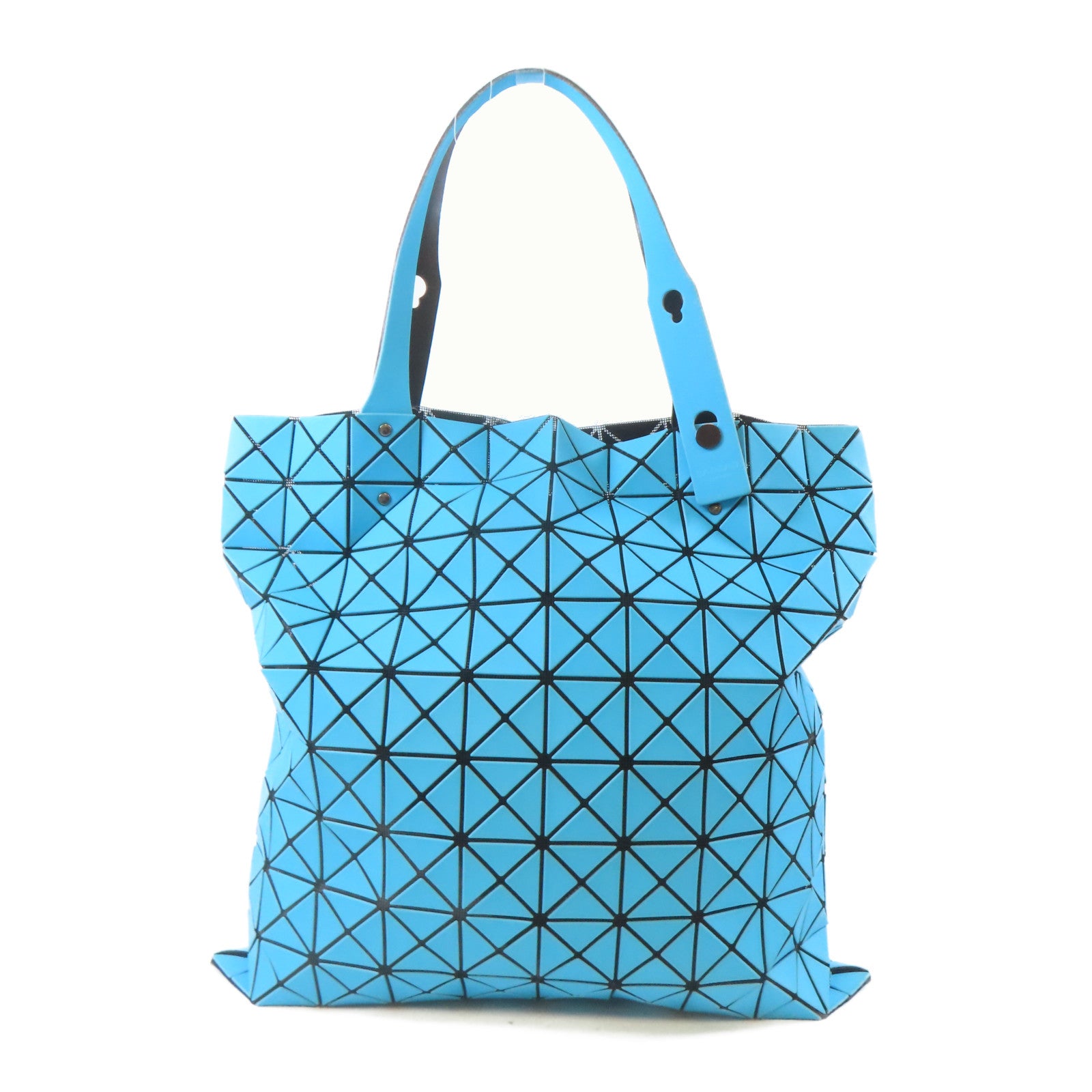 BAO BAO ISSEYMIYAKE PVC Tote Bag黑扣手挽袋藍色
