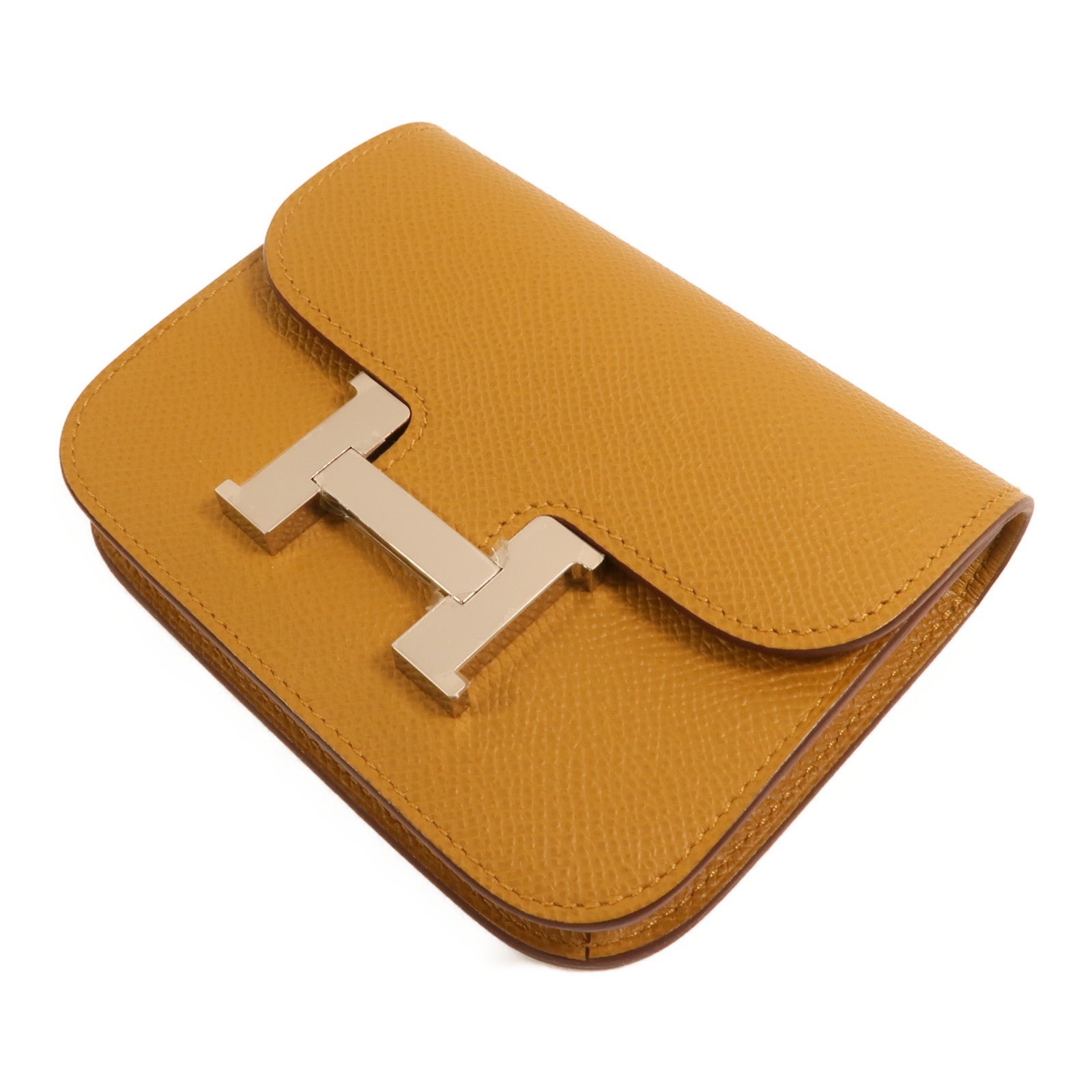 HERMES Epsom皮革Constance Slim Wallet銀扣錢包Chai