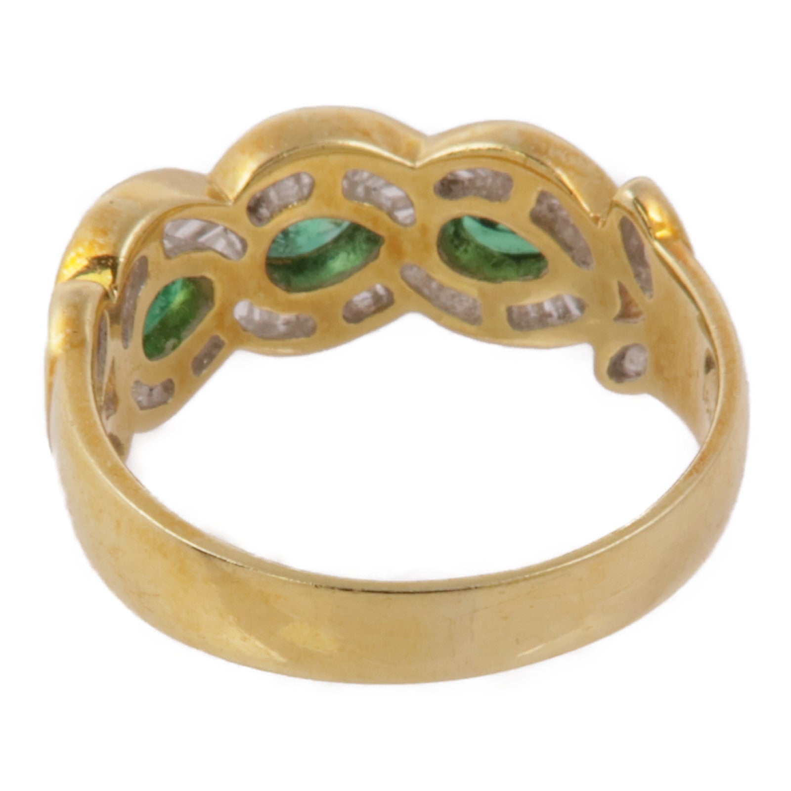 JEWELRY 18K黃金Emerald/Diamond Ring綠寶石/鑽石戒指US#7.25