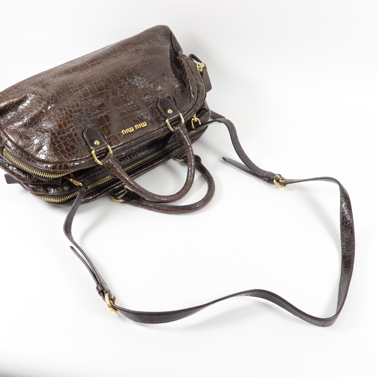 Miu Miu 牛皮皮革2 Way Shoulder手挽肩背兩用袋