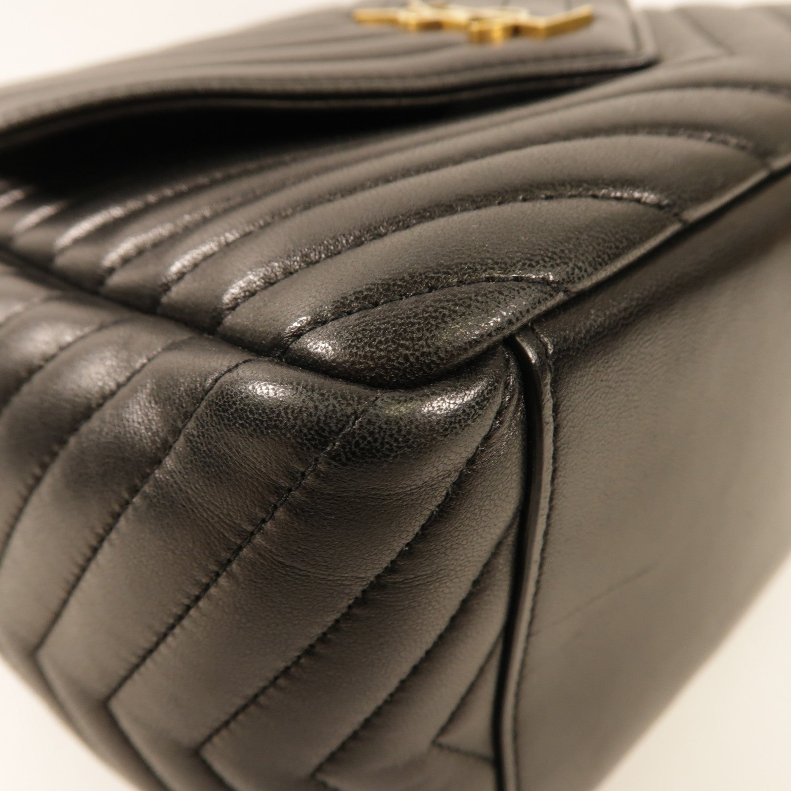 SAINT LAURENT 【激減優惠】羊皮皮革Joe Backpack金扣肩背袋黑色