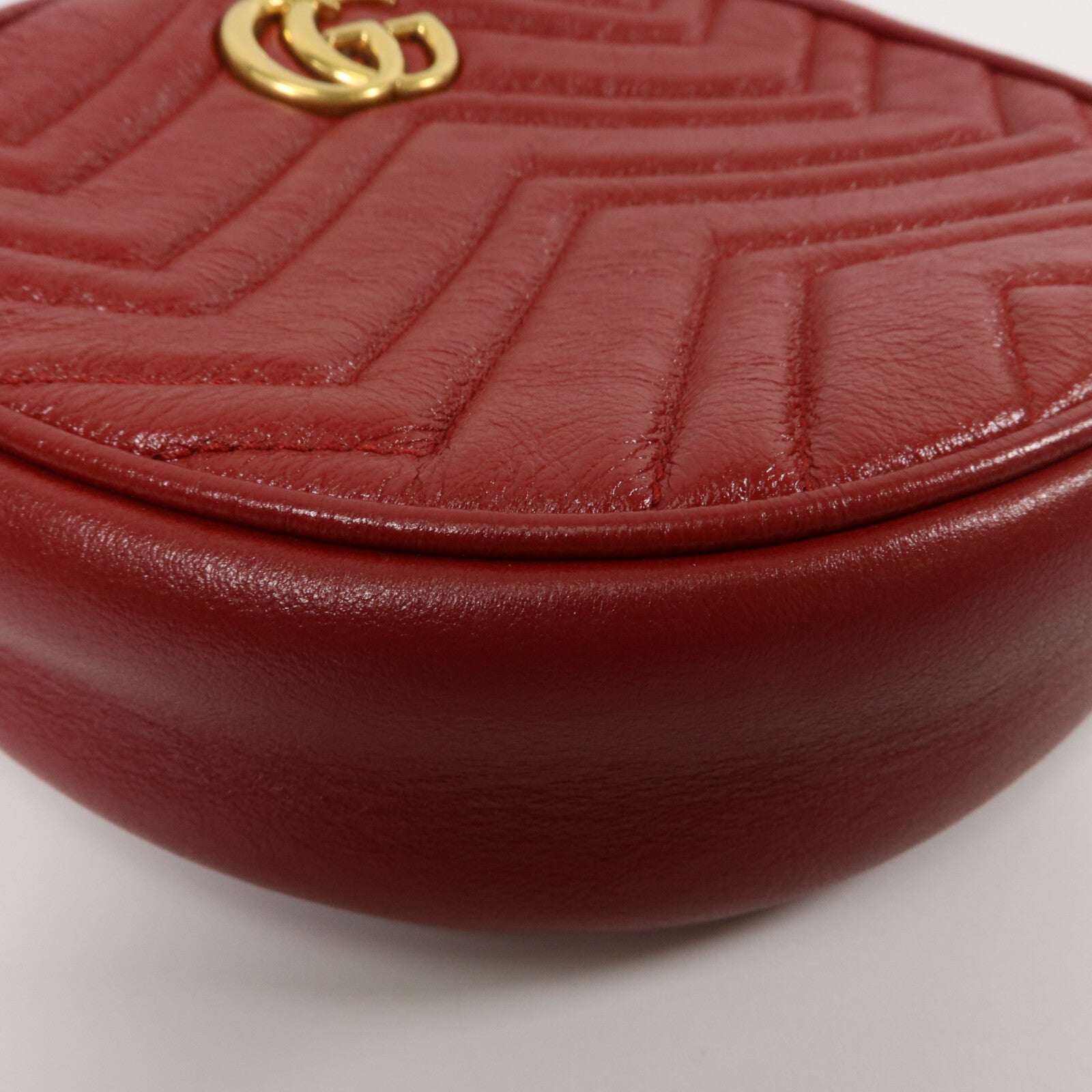 GUCCI 牛皮皮革GG Marmont Round Bag鏈帶肩背袋
