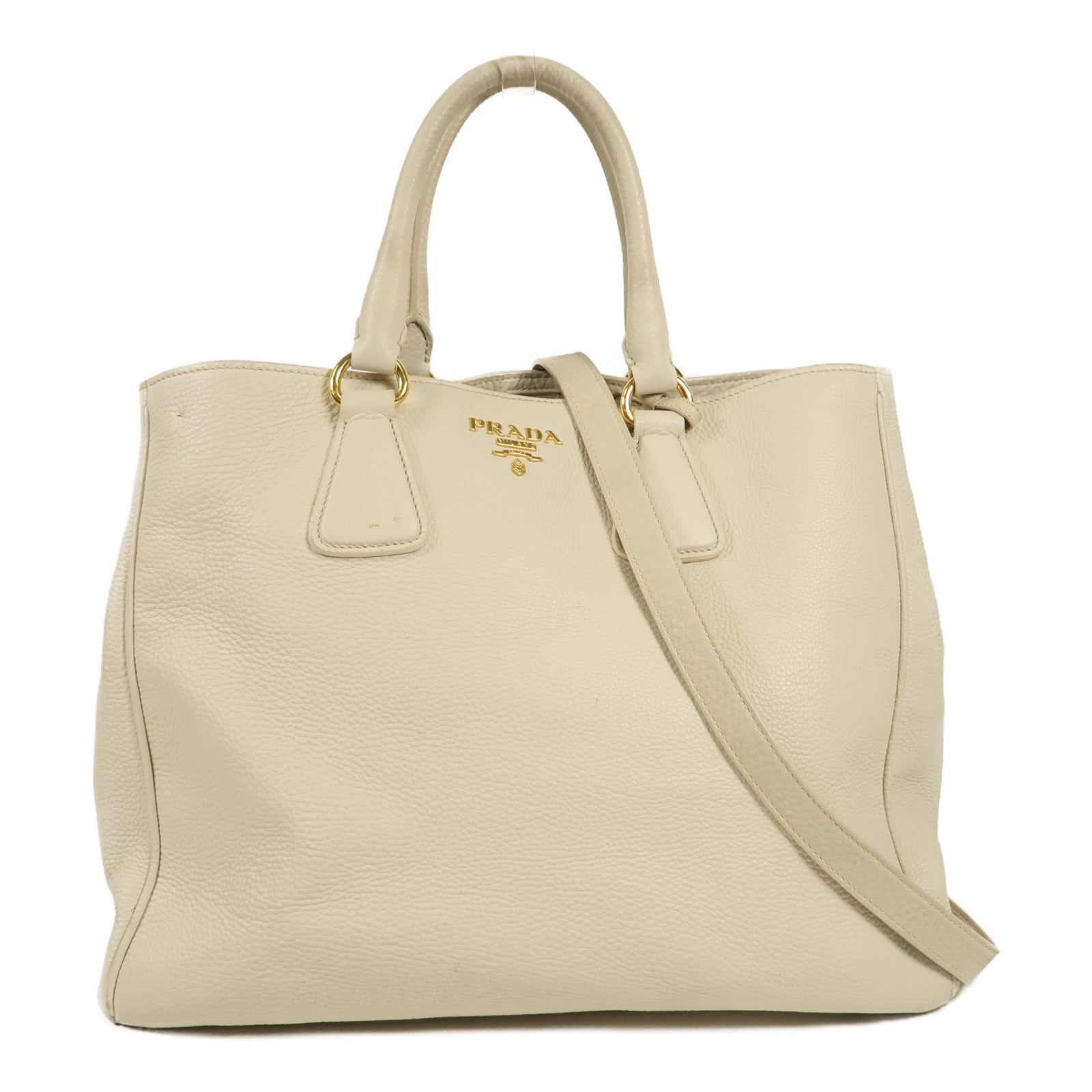 PRADA 牛皮皮革Shoulder Bag金扣手挽肩背兩用袋